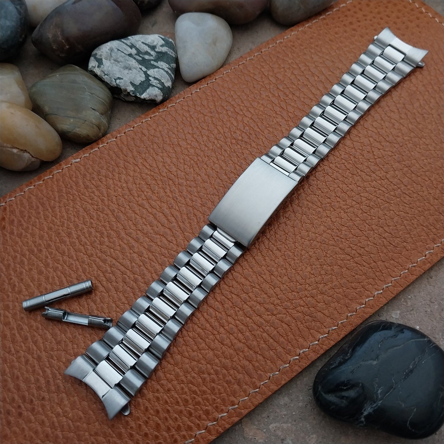 20mm Straight & Curved-End Stainless Steel President Speidel Unused Watch Band