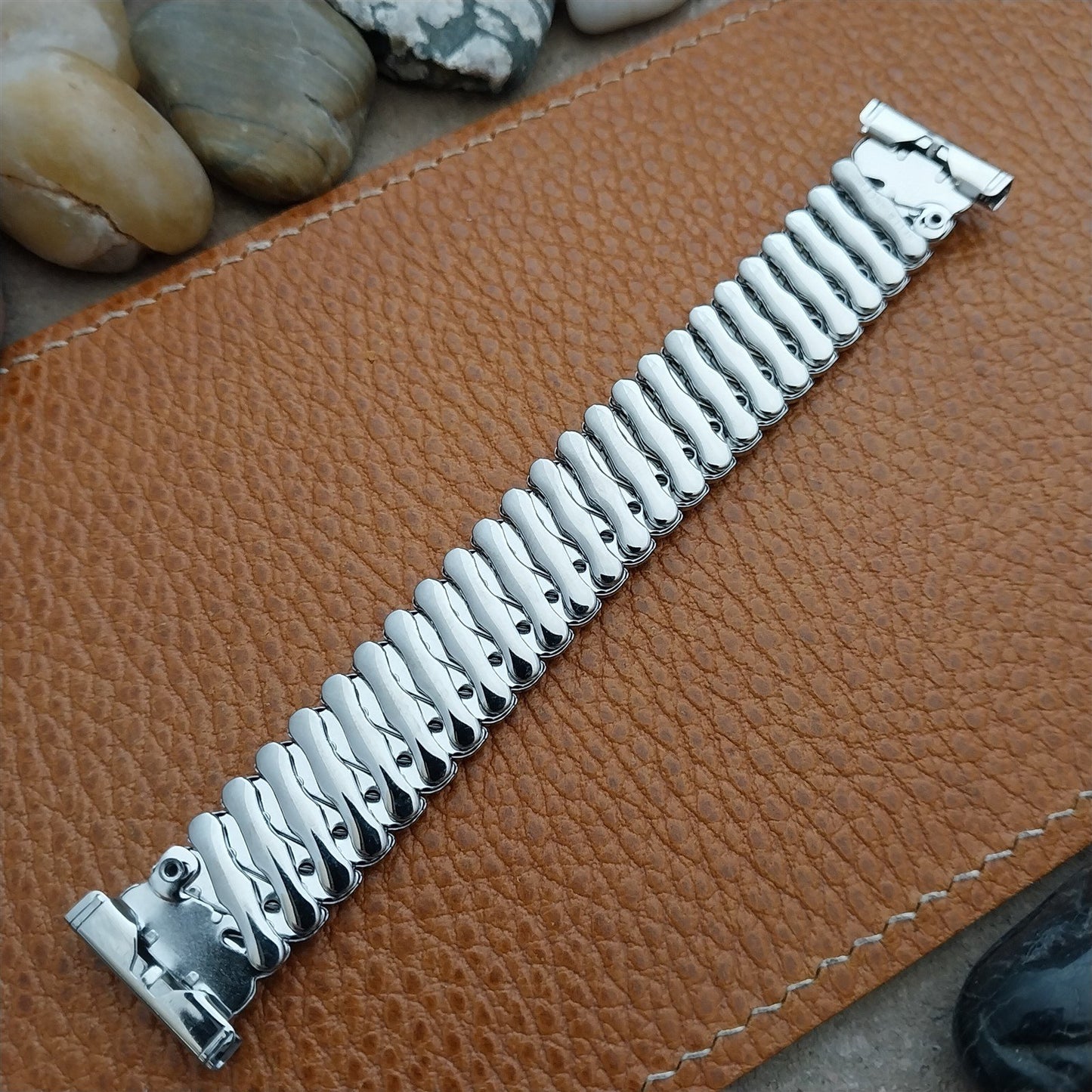 1950s Bellavance 19mm 18mm 16mm Short Stainless Stretch nos Vintage Watch Band