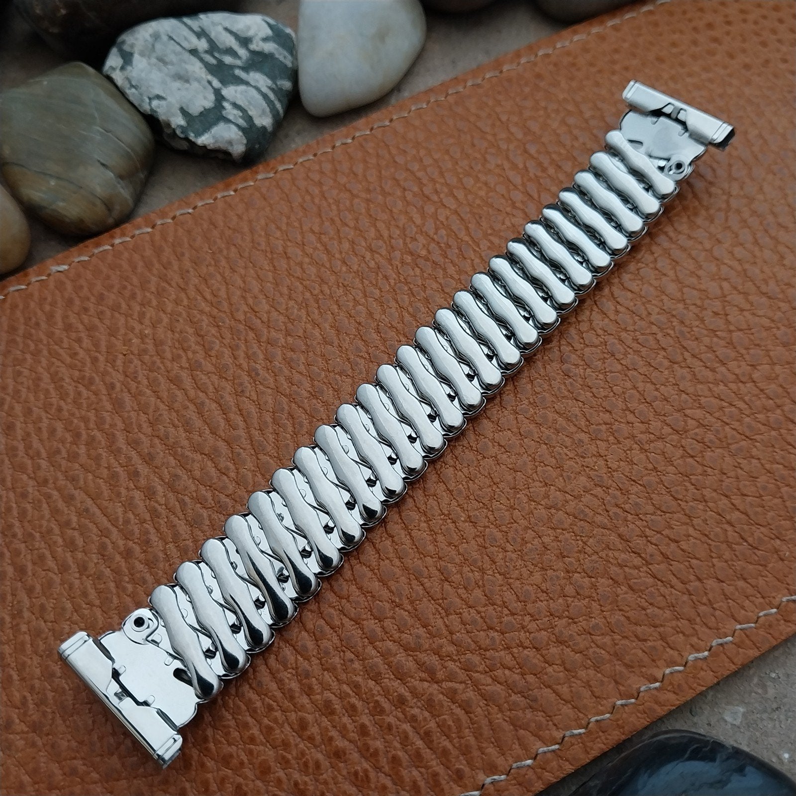 1950s Bellavance 19mm 18mm 16mm Short Stainless Stretch nos Vintage Watch Band