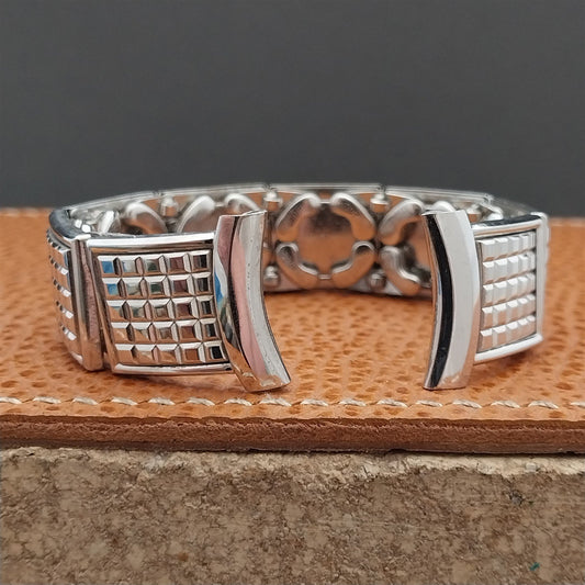 1955 Vintage White Gold-filled Speidel Floating Link Unused Classic Watch Band