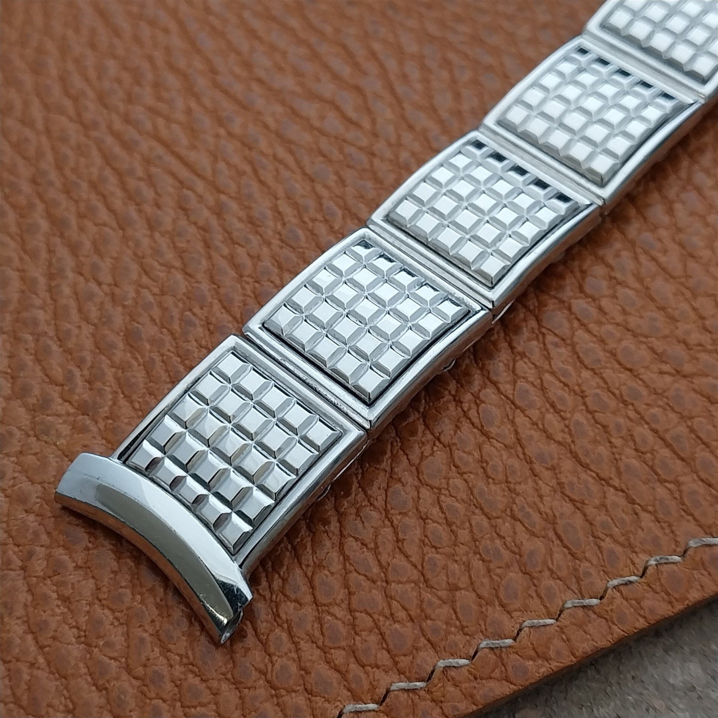 1955 Vintage White Gold-filled Speidel Floating Link Unused Classic Watch Band