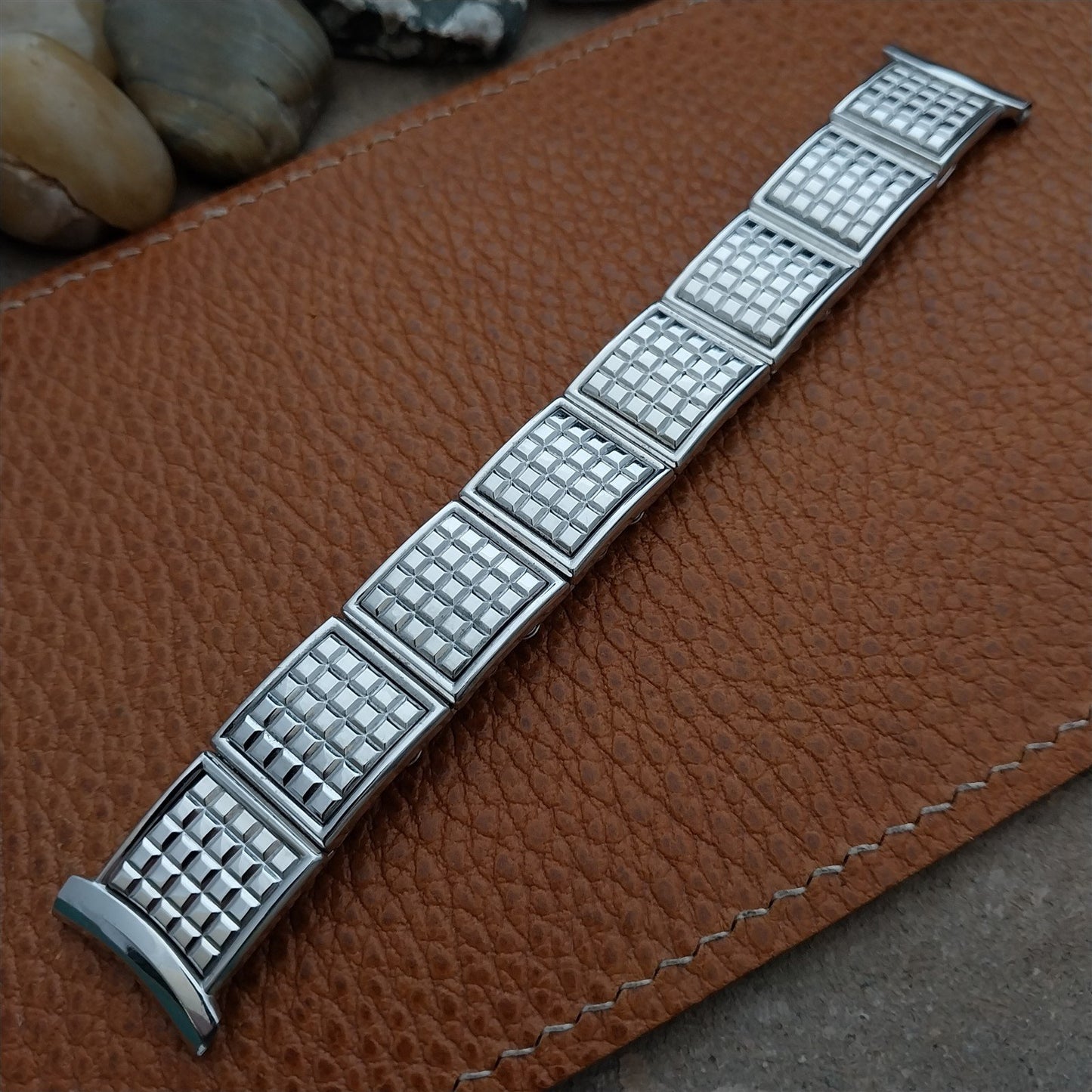 1955 Vintage White Gold-filled Speidel Floating Link Unused Classic Watch Band