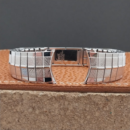 Vintage 1970s Speidel Enfield White Gold Fill 17mm 18mm 19mm Unused Watch Band