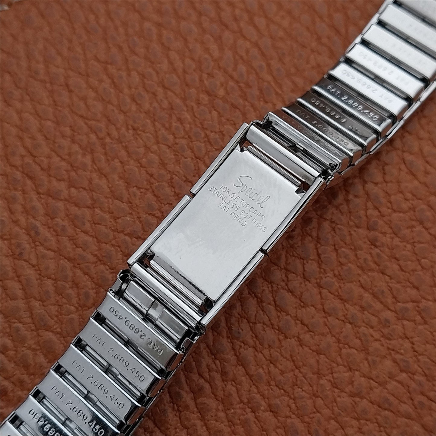 Vintage 1970s Speidel Enfield White Gold Fill 17mm 18mm 19mm Unused Watch Band