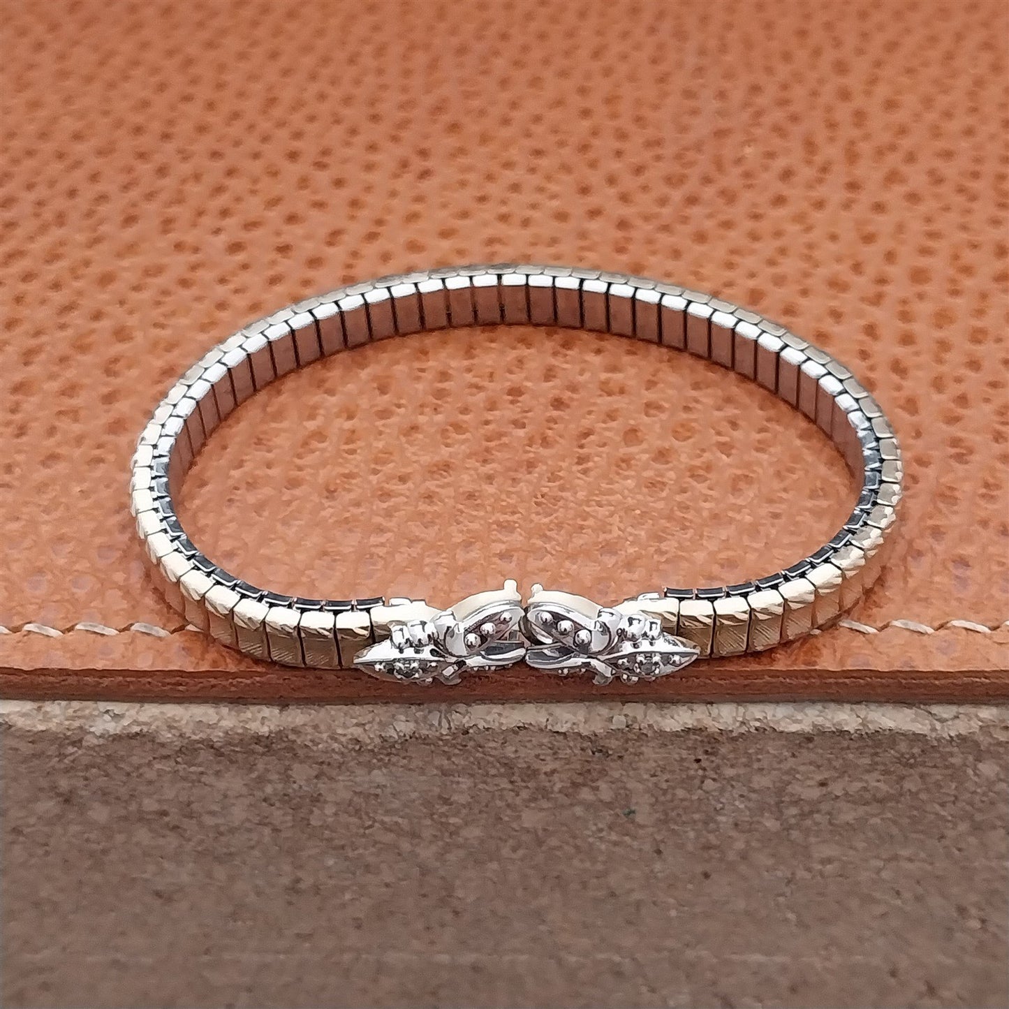 Ladies Yellow Gold RGP & Diamond Speidel Twist-O-Flex Cocktail Watch Band