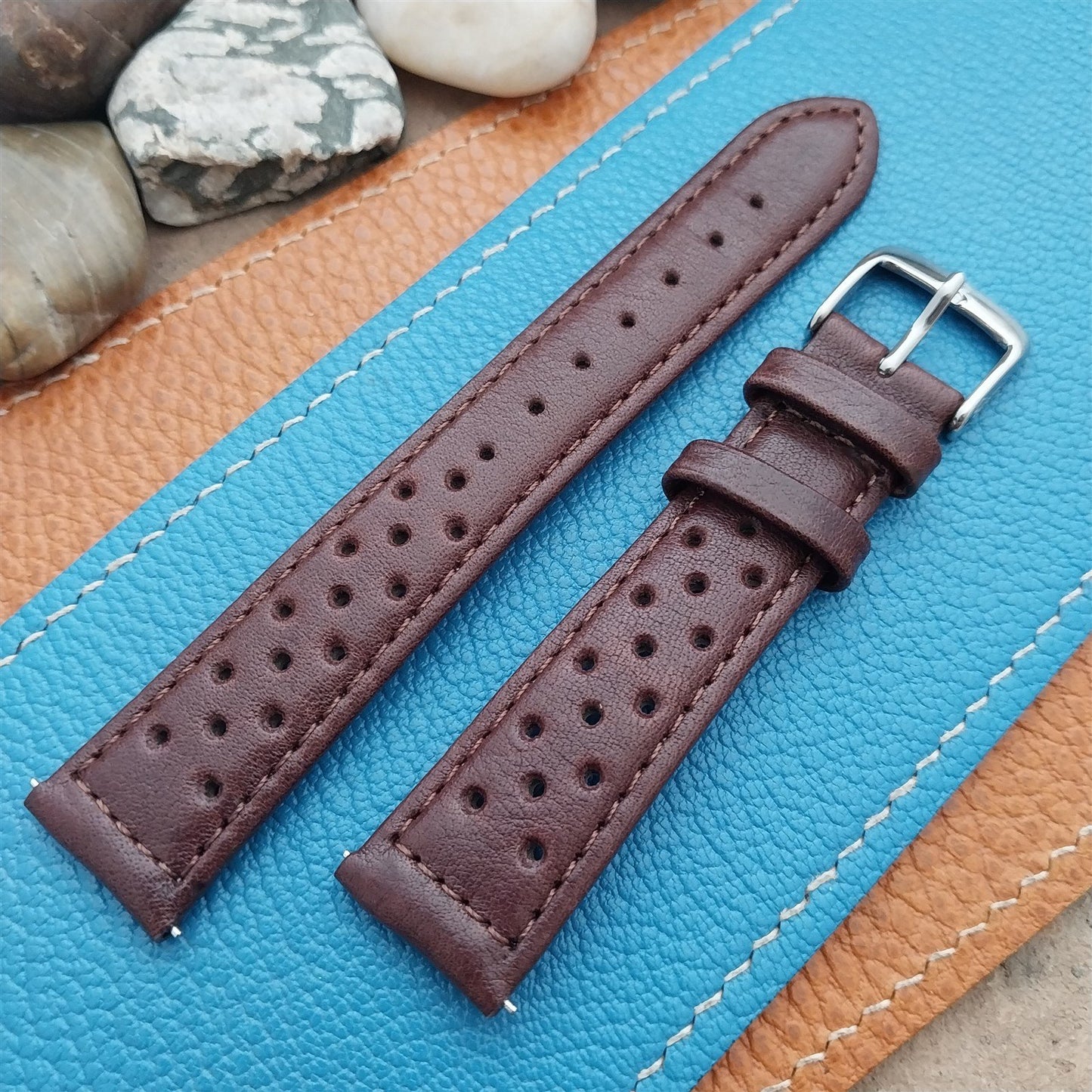 18mm Speidel Driving Strap Perforated Tapered Leather Unused Watch Band