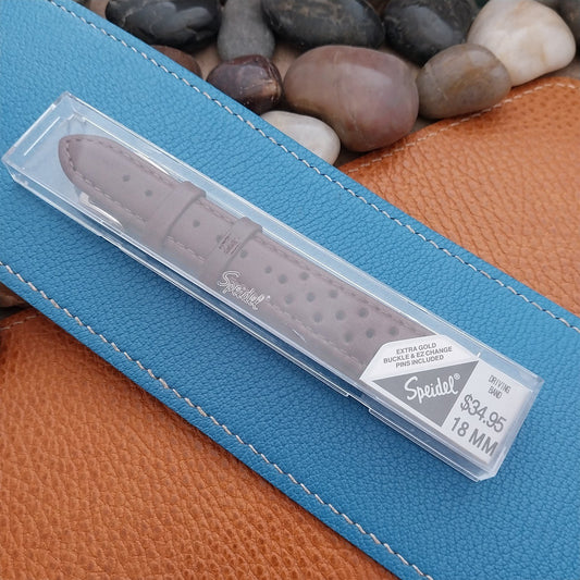 18mm Speidel Driving Strap Perforated Tapered Leather Unused Watch Band