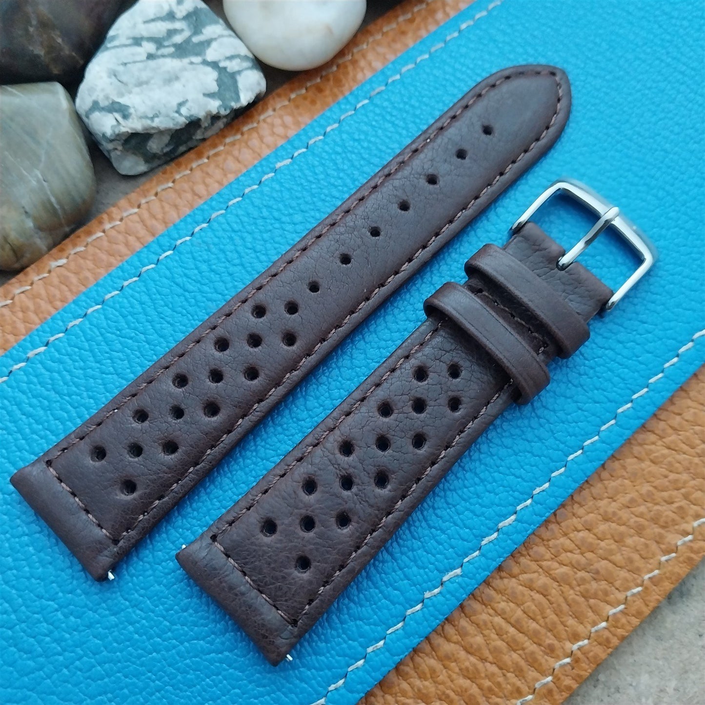 20mm Speidel Driving Strap Perforated Tapered Brown Leather Unused Watch Band