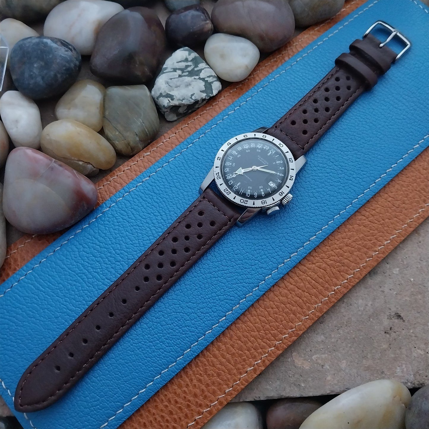 20mm Speidel Driving Strap Perforated Tapered Brown Leather Unused Watch Band