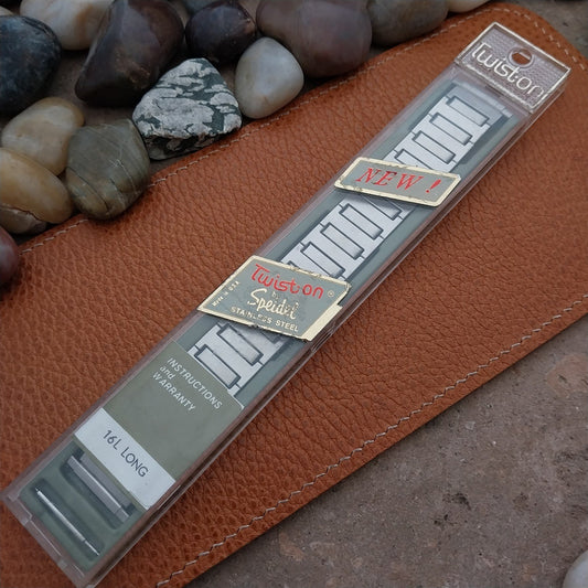 1970s Vintage Brushed Stainless Wide Speidel 18mm 20mm 22mm Unused Watch Band