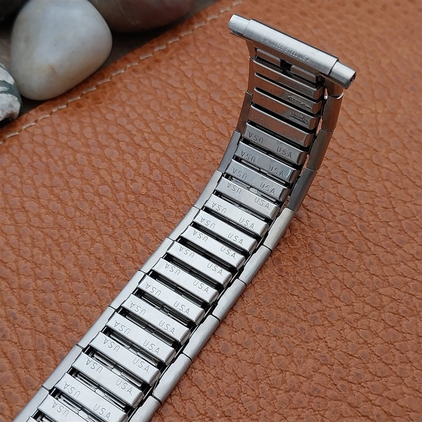 1970s Vintage Brushed Stainless Wide Speidel 18mm 20mm 22mm Unused Watch Band