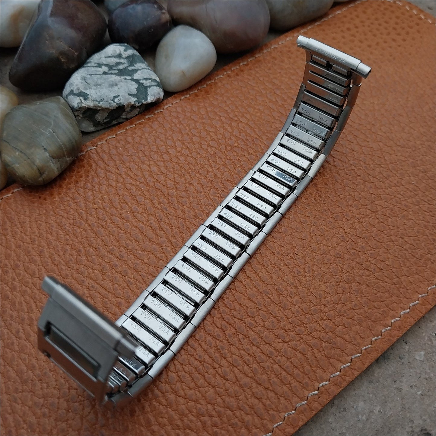 1970s Vintage Brushed Stainless Wide Speidel 18mm 20mm 22mm Unused Watch Band