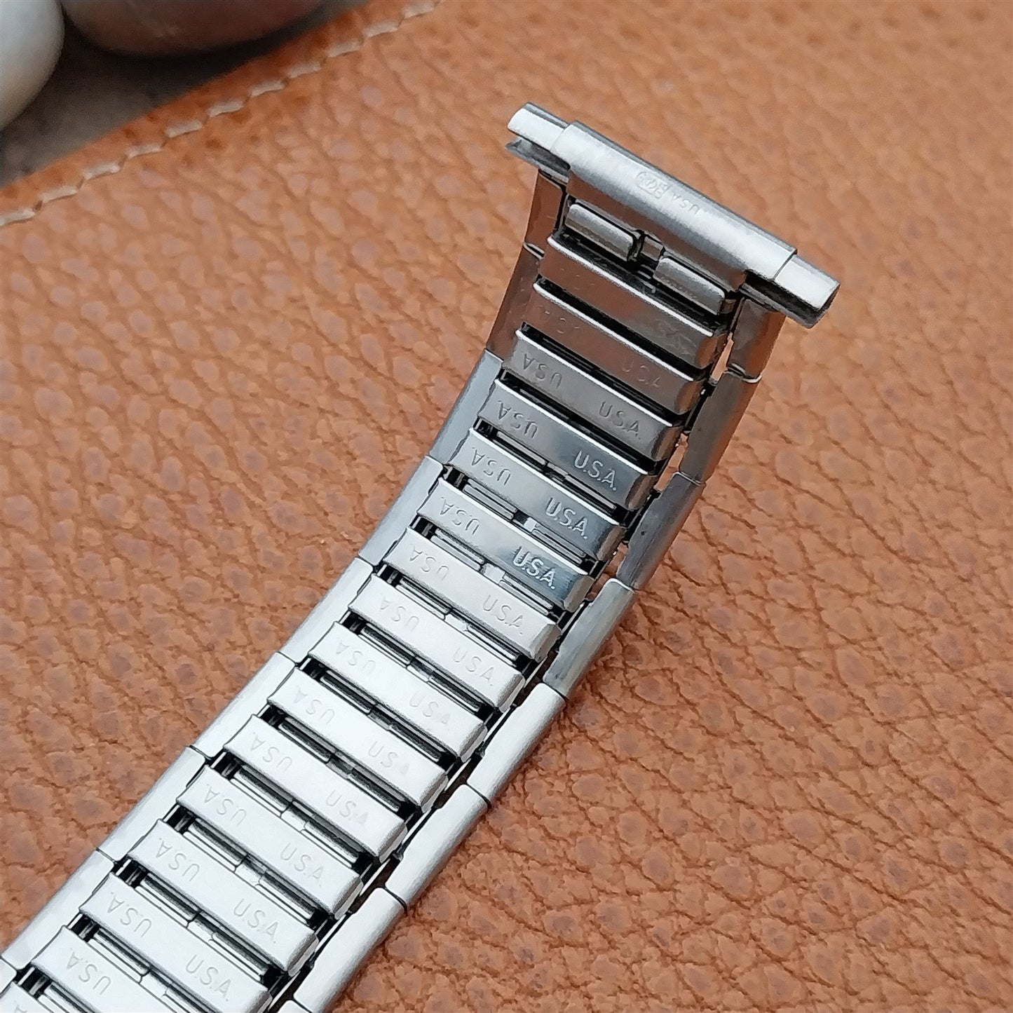 1970s Vintage Brushed Stainless Wide Speidel 18mm 20mm 22mm Unused Watch Band