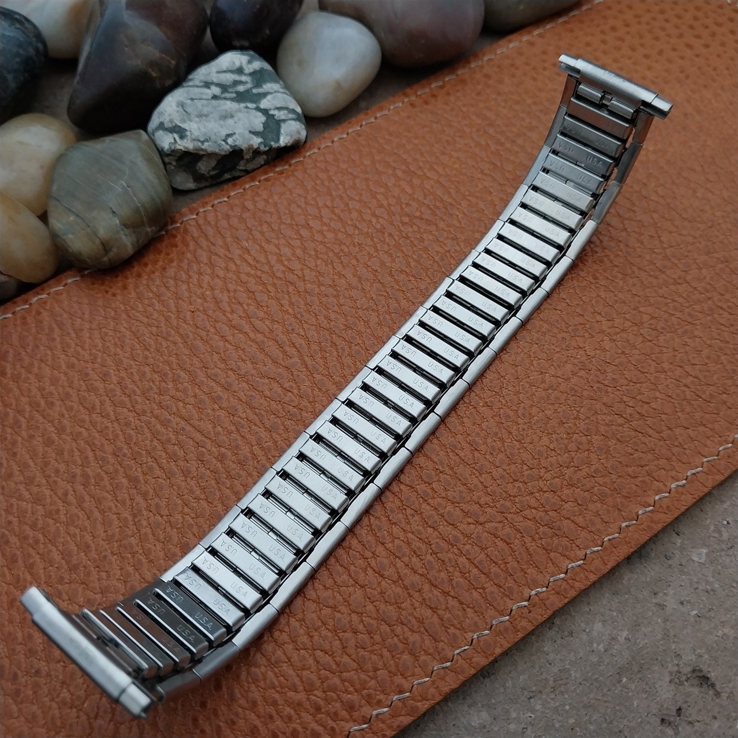 1970s Vintage Brushed Stainless Wide Speidel 18mm 20mm 22mm Unused Watch Band
