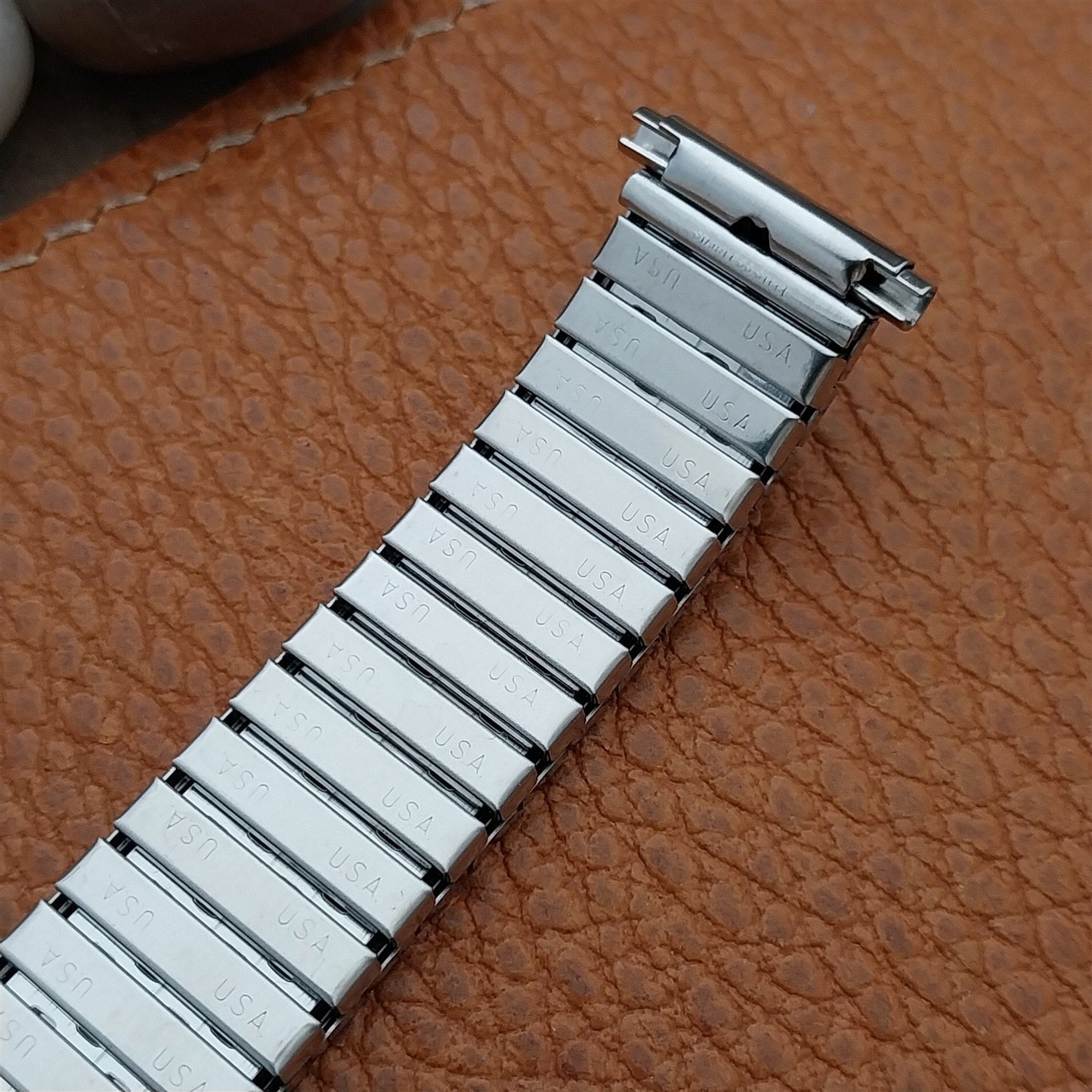 19mm 18mm 17mm 16mm Vintage Speidel Classic Black & Stainless Unused Watch Band