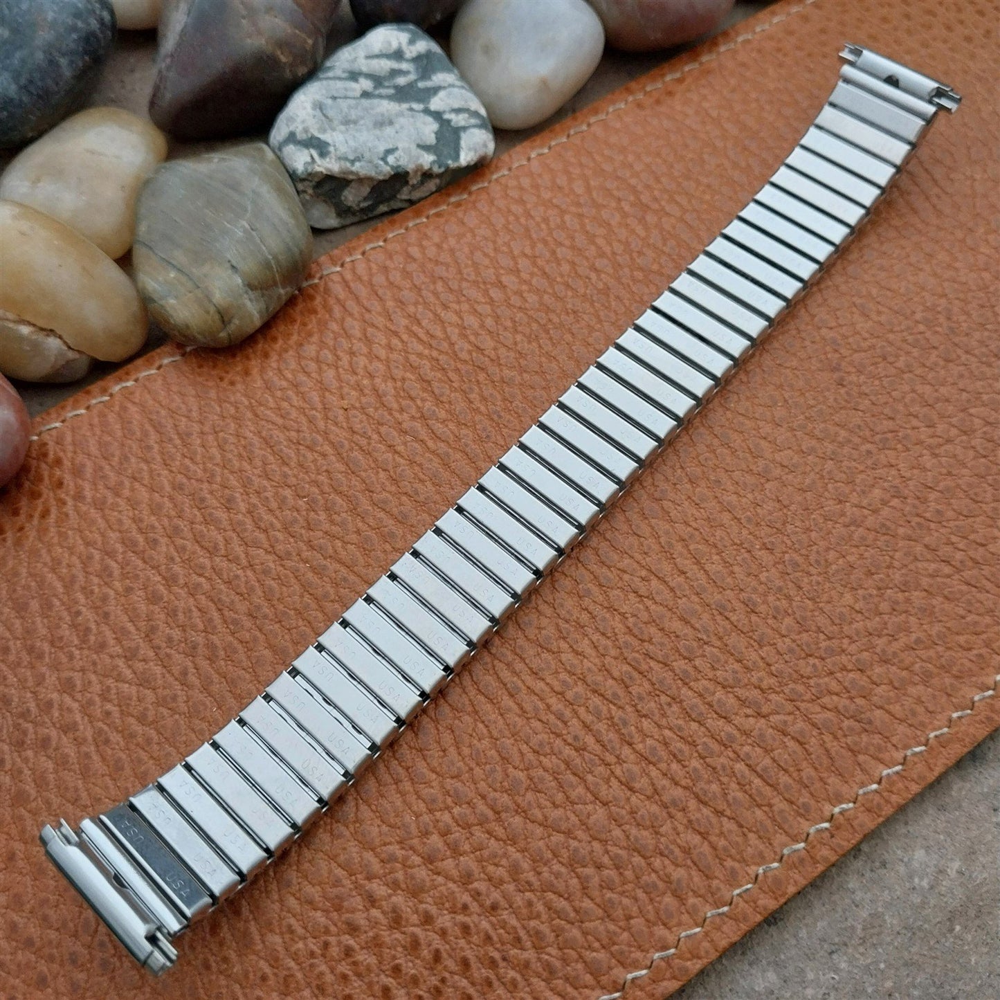 19mm 18mm 17mm 16mm Vintage Speidel Classic Black & Stainless Unused Watch Band