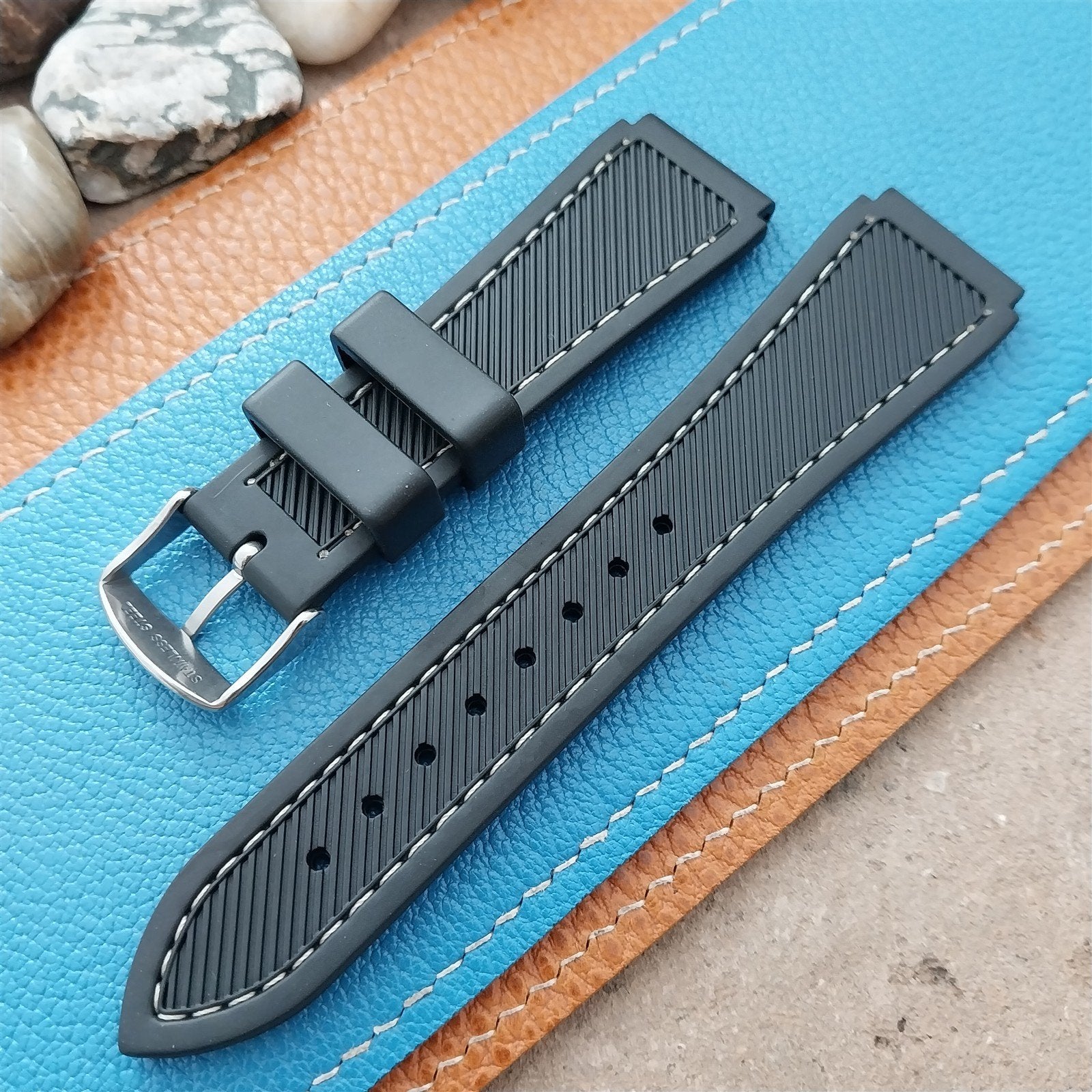 20mm Hadley Roma Black Genuine Silicone Diver Unused Watch Band