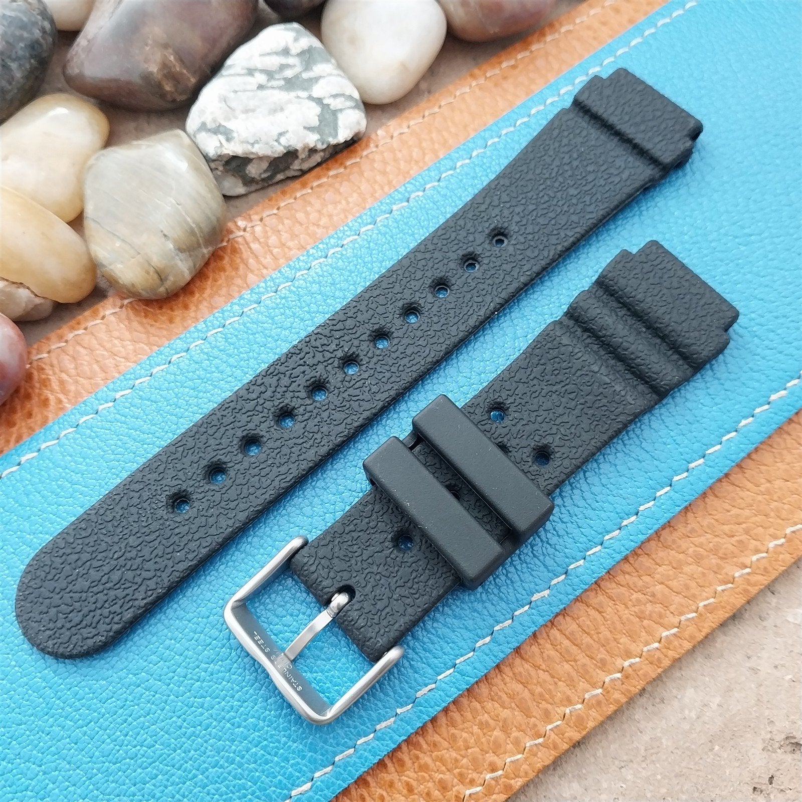 20mm Hadley Roma Black Pro-Diver Unused Dive Watch Band