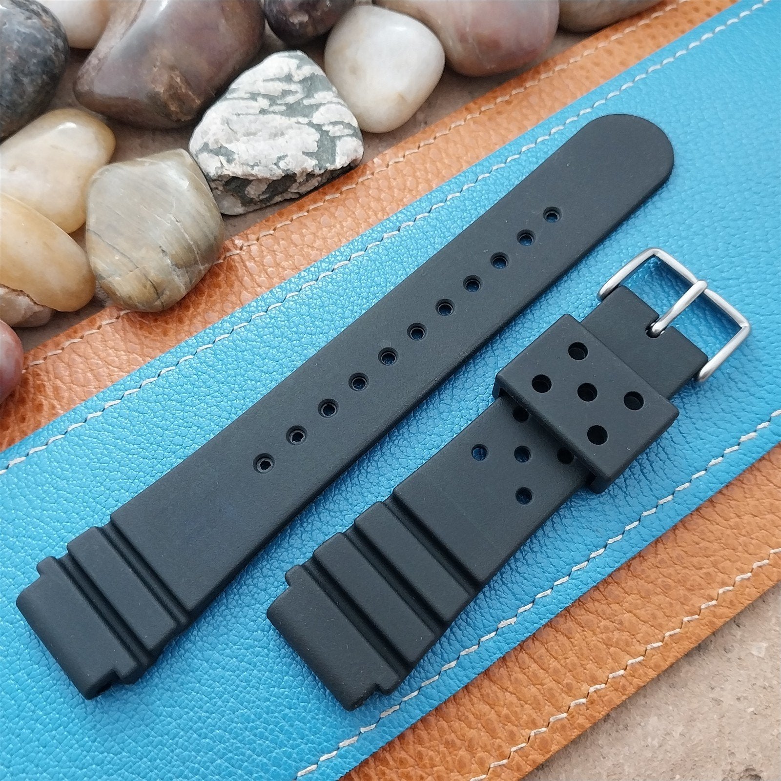 20mm Hadley Roma Black Pro-Diver Unused Dive Watch Band