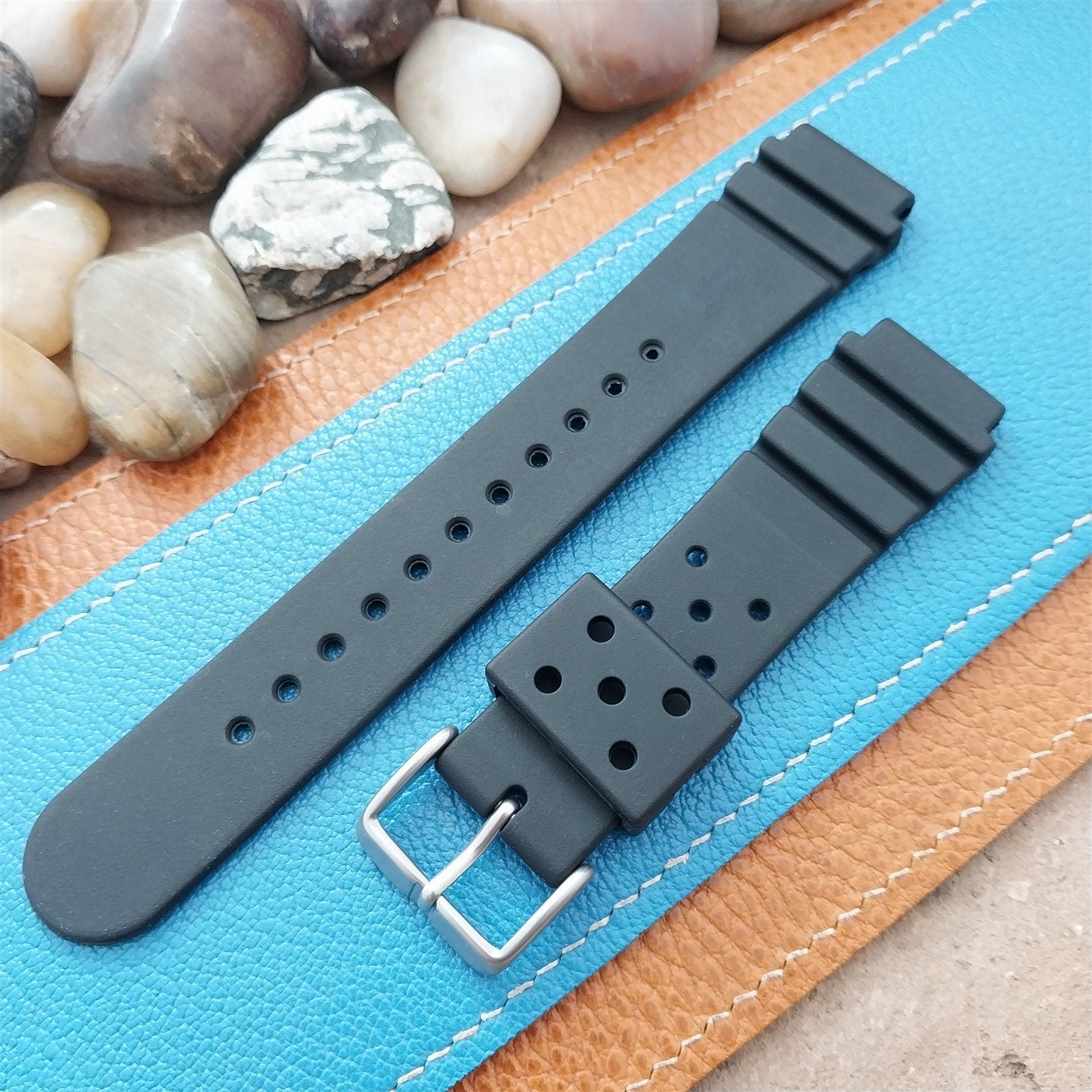 20mm Hadley Roma Black Pro-Diver Unused Dive Watch Band