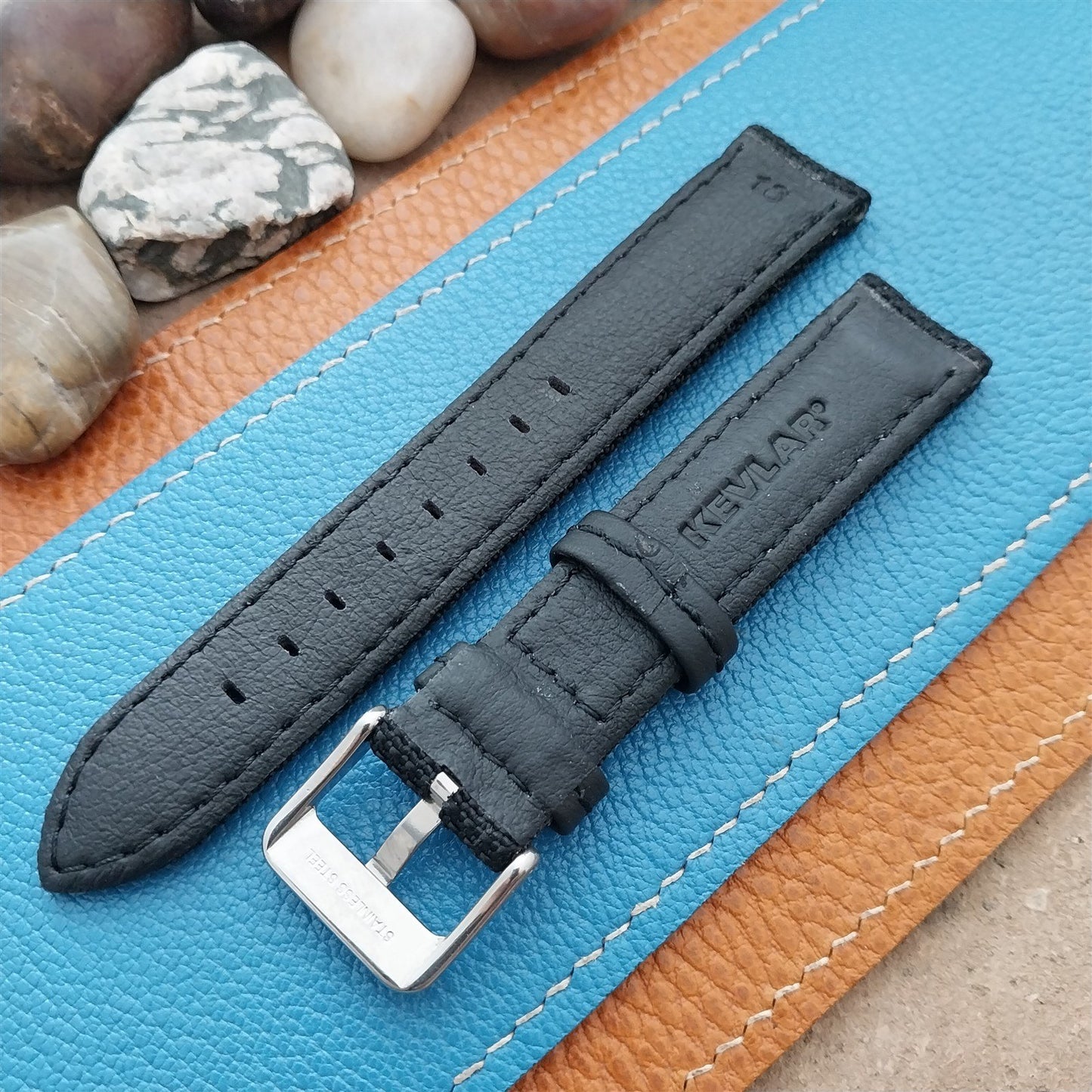 18mm Hadley Roma Black Kevlar Unused Watch Band