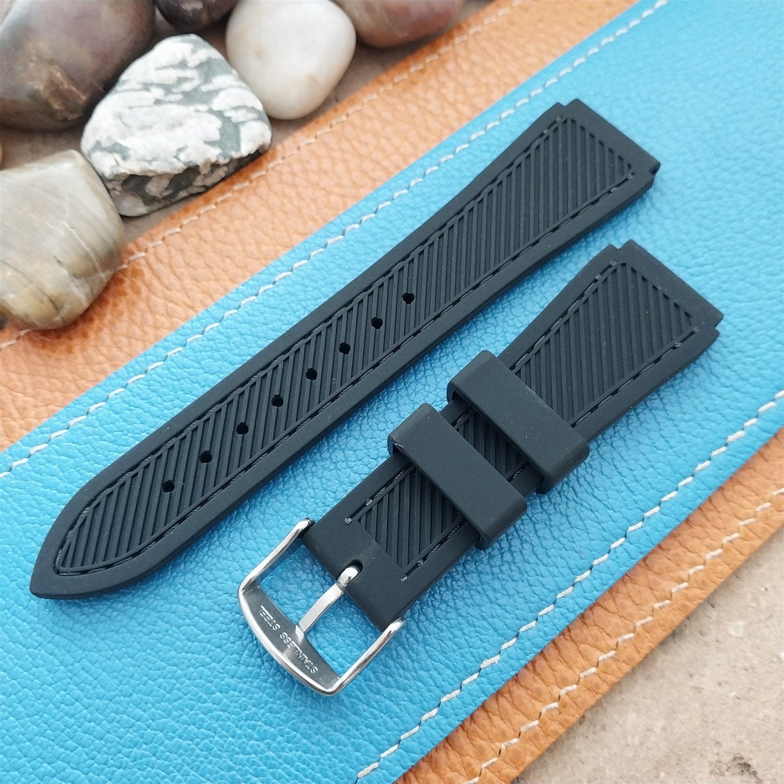 20mm Hadley Roma Black Genuine Silicone Diver Unused Watch Band