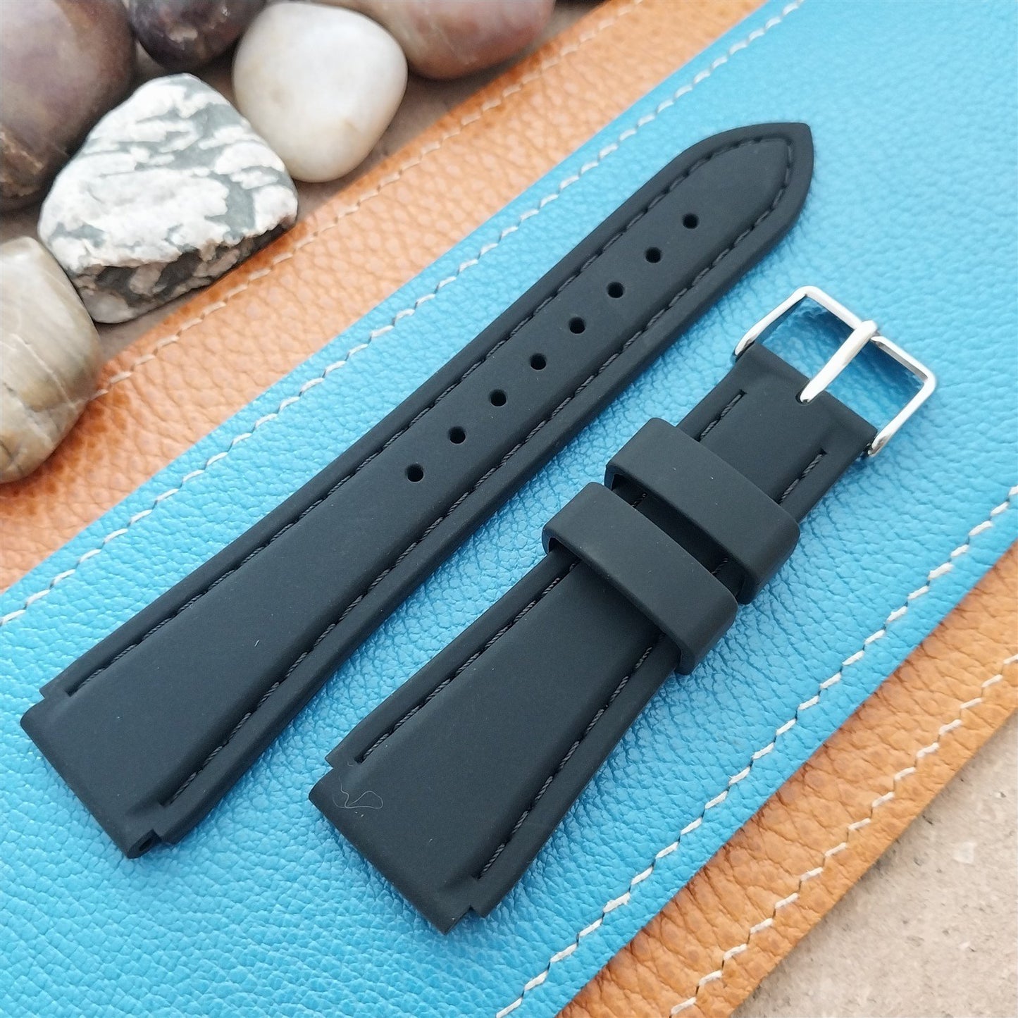 20mm Hadley Roma Black Genuine Silicone Diver Unused Watch Band