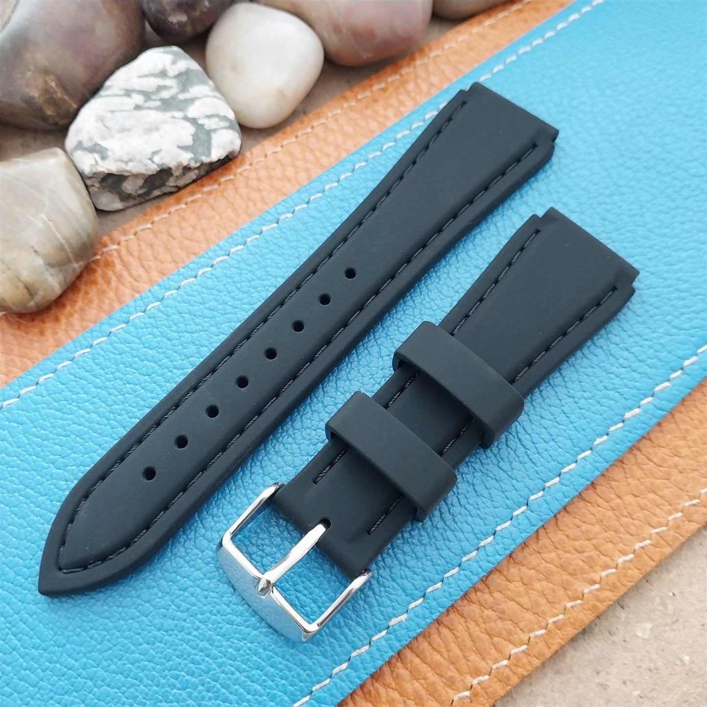 20mm Hadley Roma Black Genuine Silicone Diver Unused Watch Band