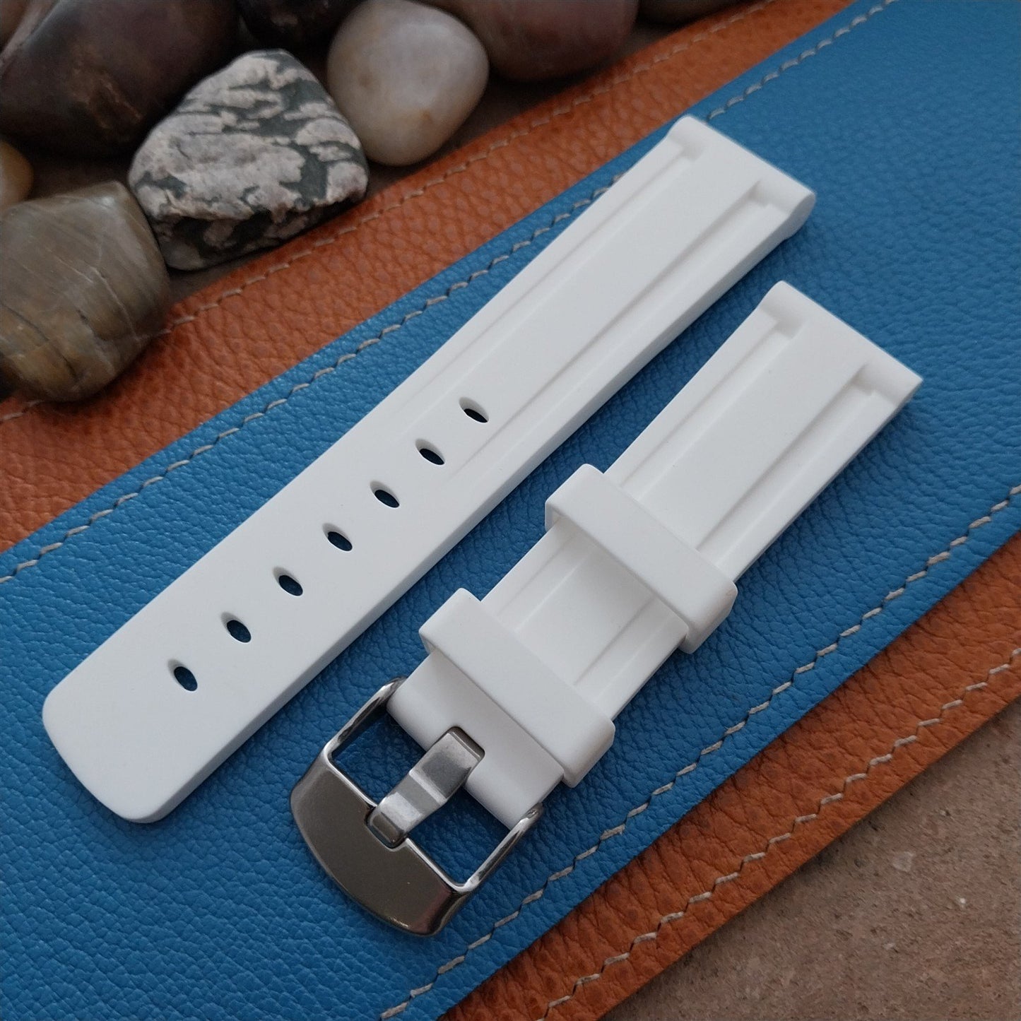 22mm Hadley Roma White Genuine Silicone Diver Unused Watch Band