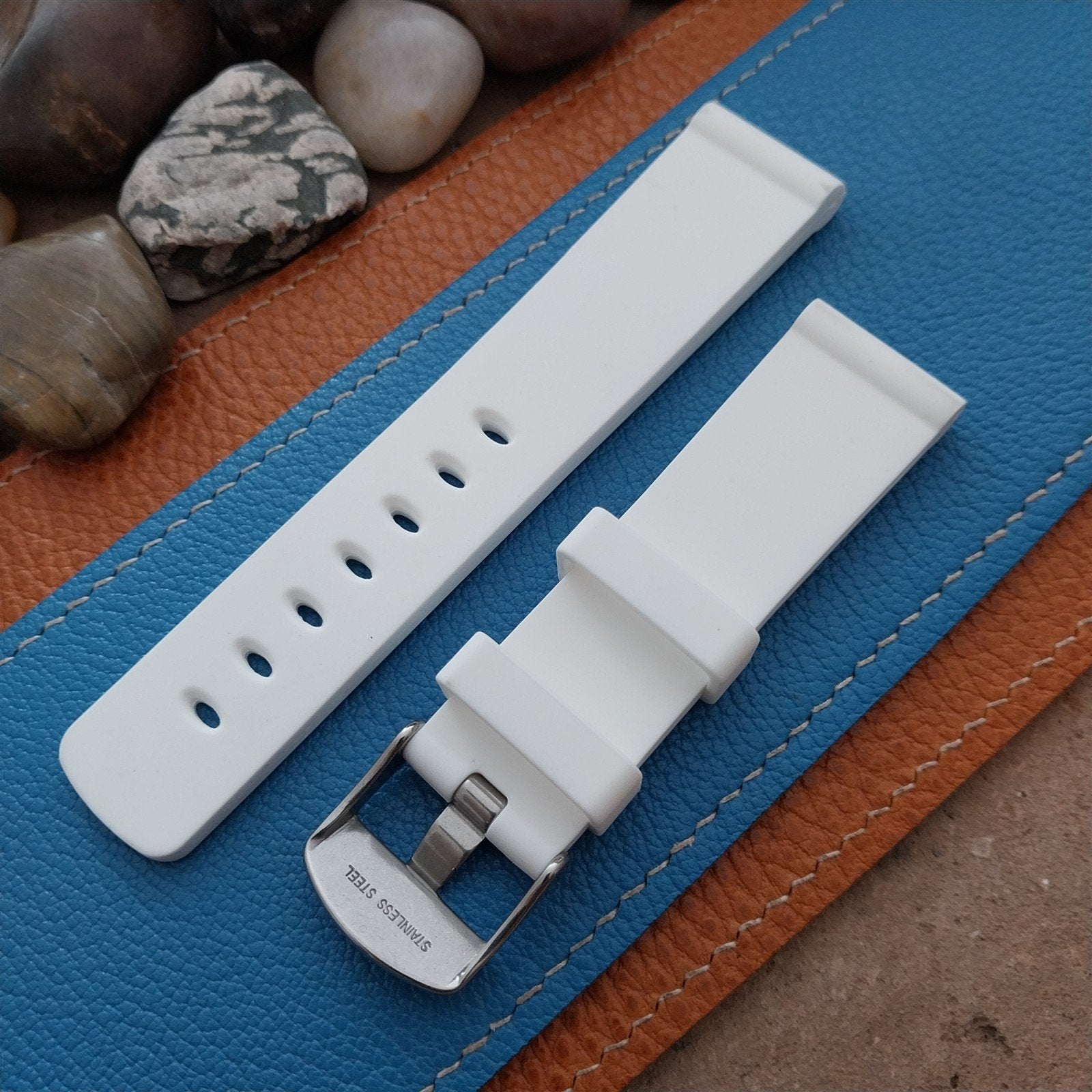 22mm Hadley Roma White Genuine Silicone Diver Unused Watch Band