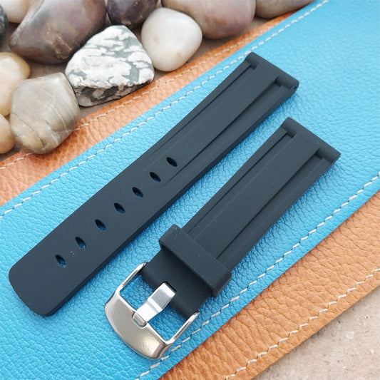 22mm Hadley Roma Black Genuine Silicone Diver Unused Watch Band