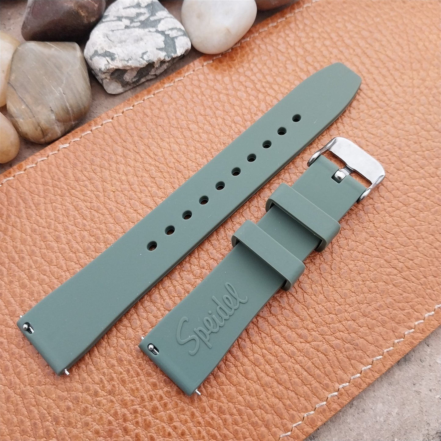 18mm Army Green Speidel Scrub Unused Silicone Watch Band