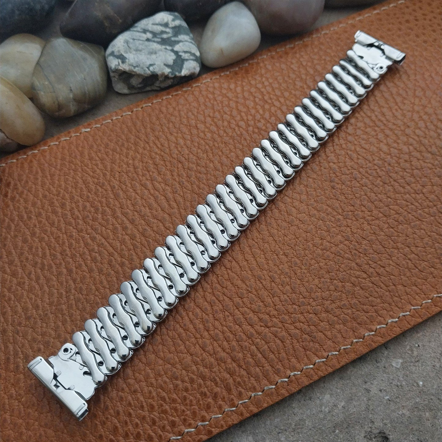 1950s Vintage 16mm 18mm 19mm Bellavance Stainless Steel Expansion NOS Watch Band