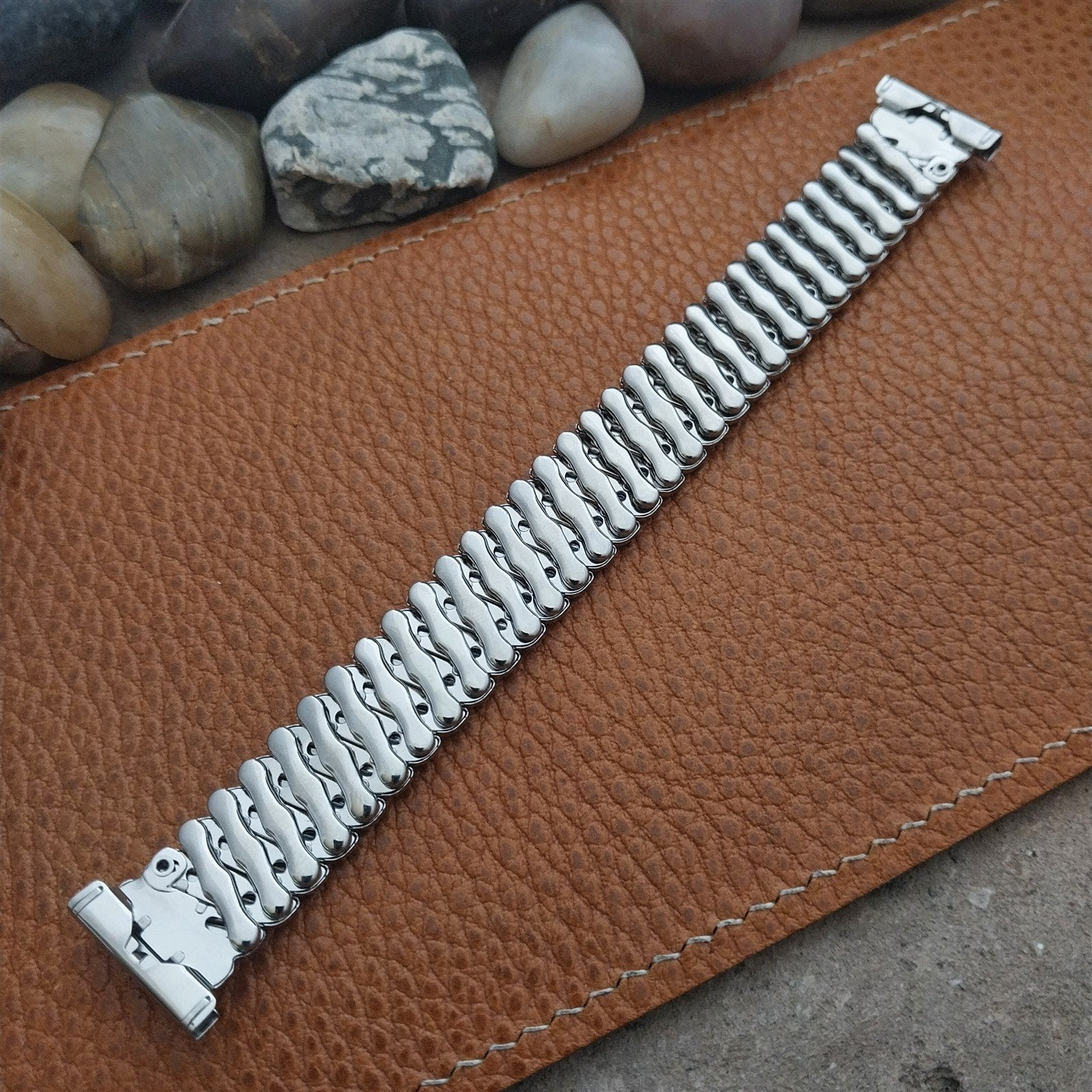 1950s Vintage 16mm 18mm 19mm Bellavance Stainless Steel Expansion NOS Watch Band