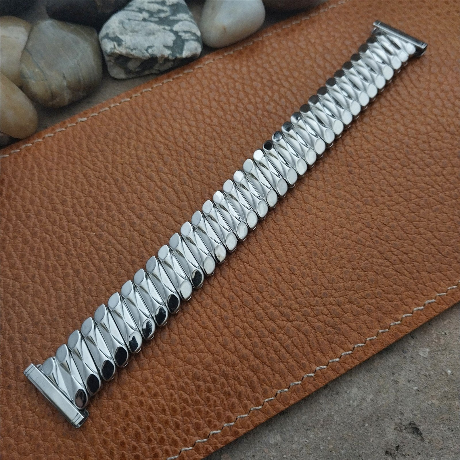 1950s Vintage 16mm 18mm 19mm Bellavance Stainless Steel Expansion NOS Watch Band