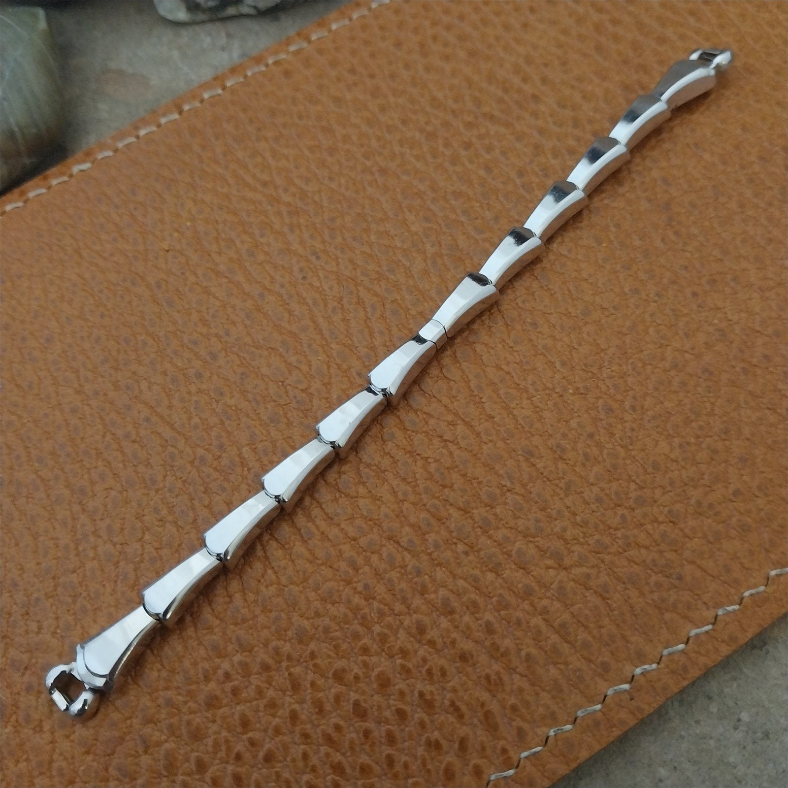 Ladies White Gold-Fill Gemex Single Lug Unused 1950s Vintage Cocktail Watch Band