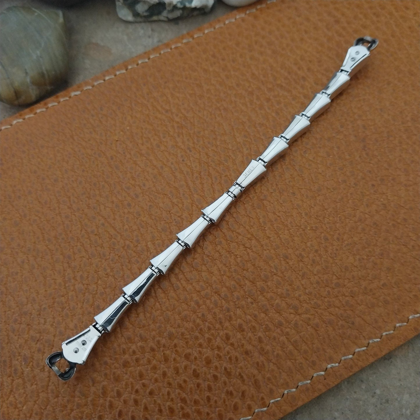Ladies White Gold-Fill Gemex Single Lug Unused 1950s Vintage Cocktail Watch Band