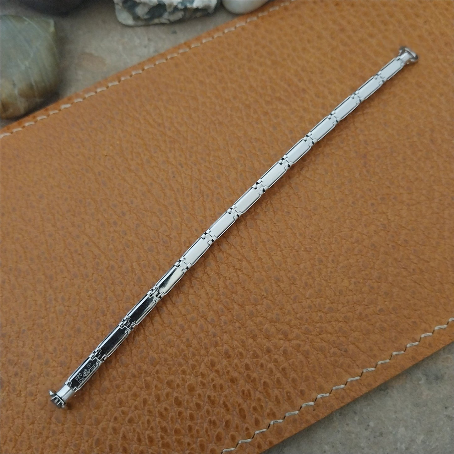 Vintage 1960s Foster USA 10k White Gold Filled Ladies Cocktail Short Watch Band