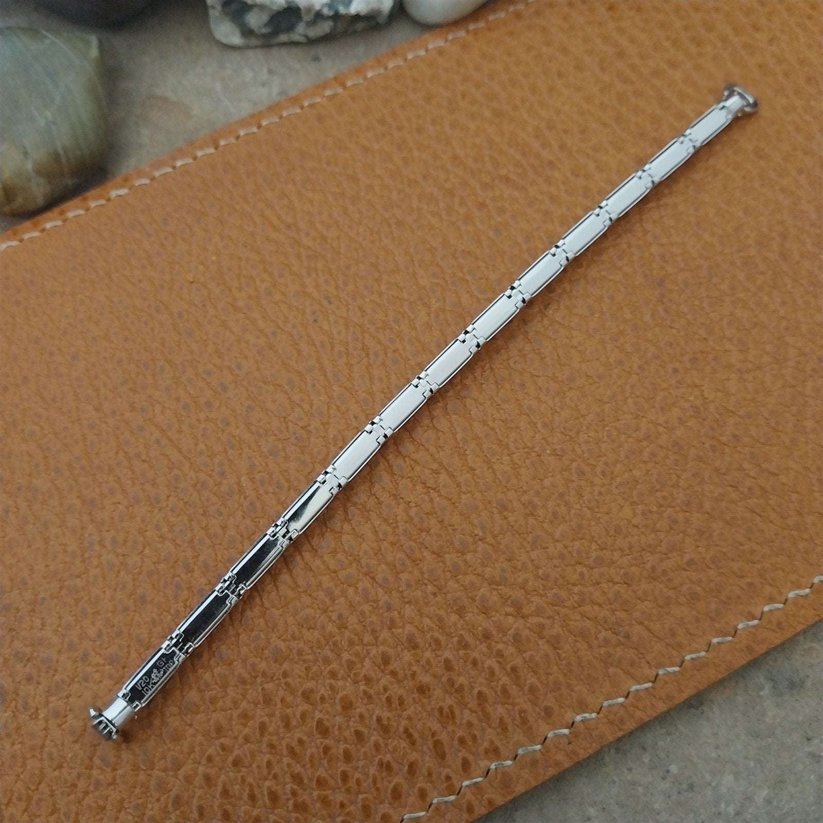 Vintage 1960s Foster USA 10k White Gold Filled Ladies Cocktail Short Watch Band