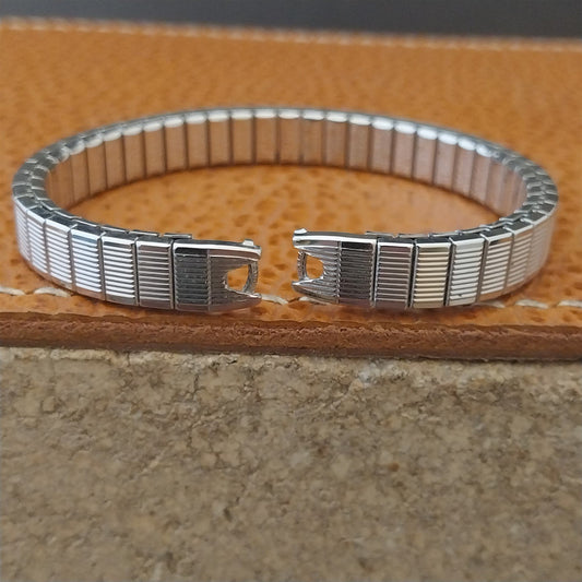 Vintage Speidel Ladies Classic Stretch NOS White Gold-Filled Cocktail Watch Band