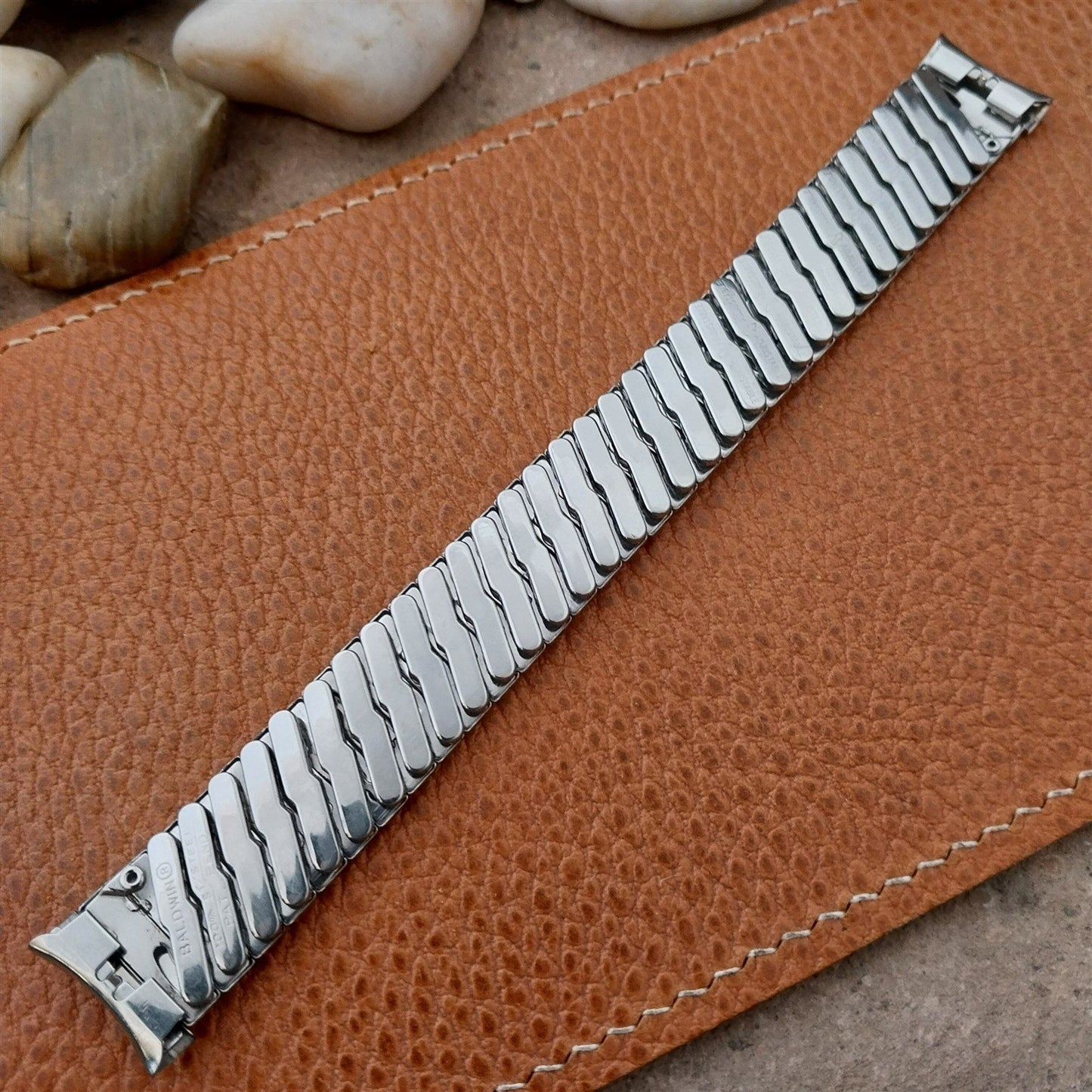1960s Vintage Baldwin Stainless Classic Stretch 17.2mm 17mm Unused Watch Band