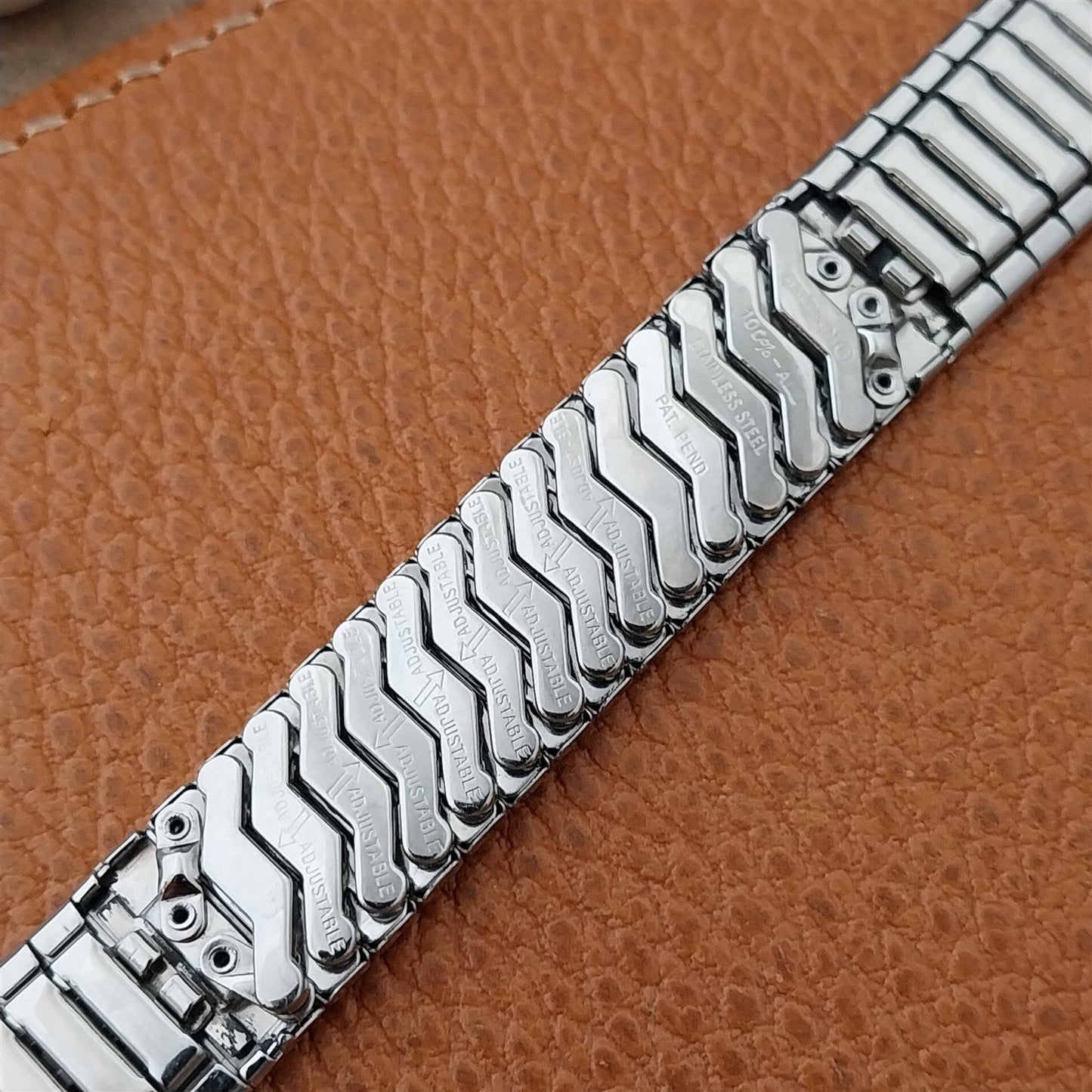 17.2mm Baldwin Stainless Steel Expansion nos Unused 1960s-1970s Watch Band