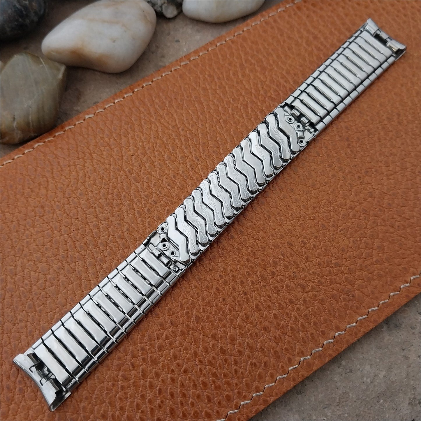 17.2mm Baldwin Stainless Steel Expansion nos Unused 1960s-1970s Watch Band