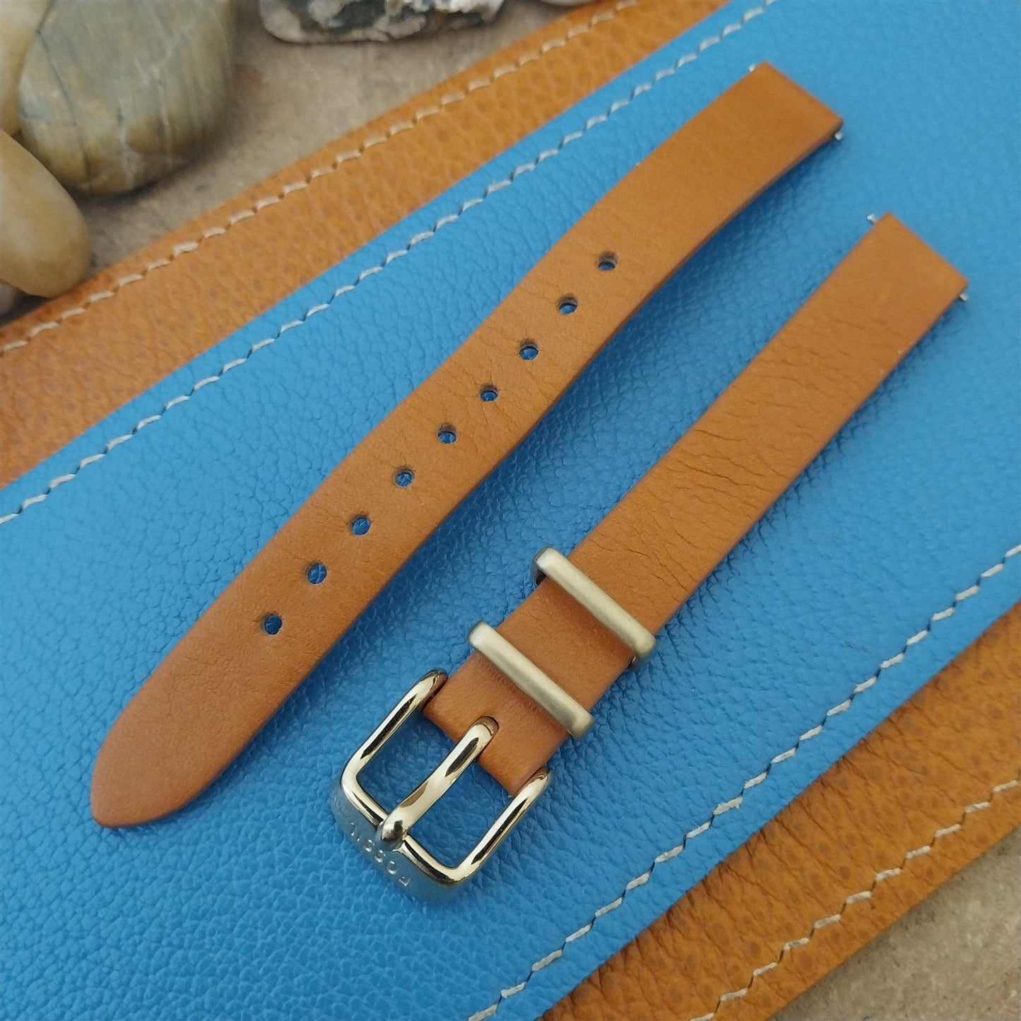 12mm Fossil Brown Leather Ladies Watch Strap & Logo Buckle Q Dreamer NDJ1