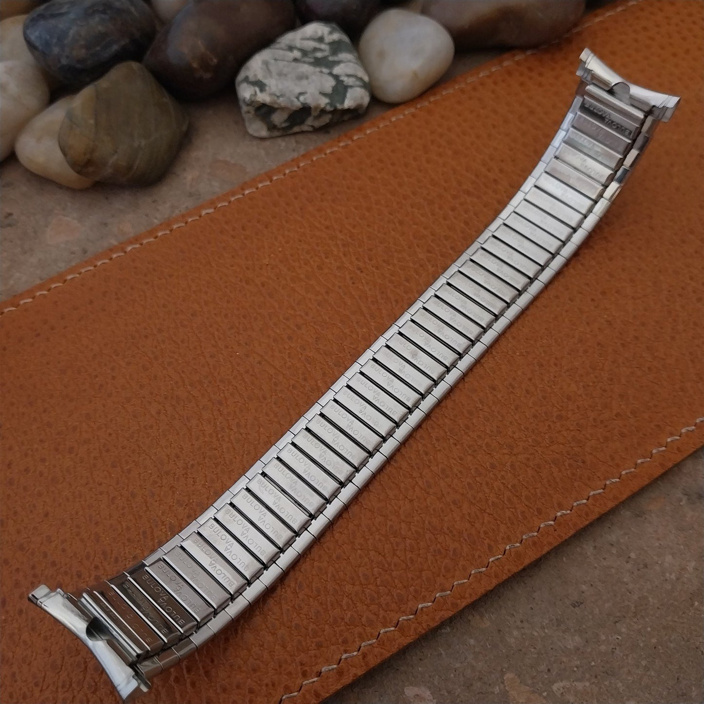 22mm 21mm 20mm Vintage Bulova Stainless Steel Classic Stretch 1970s Watch Band