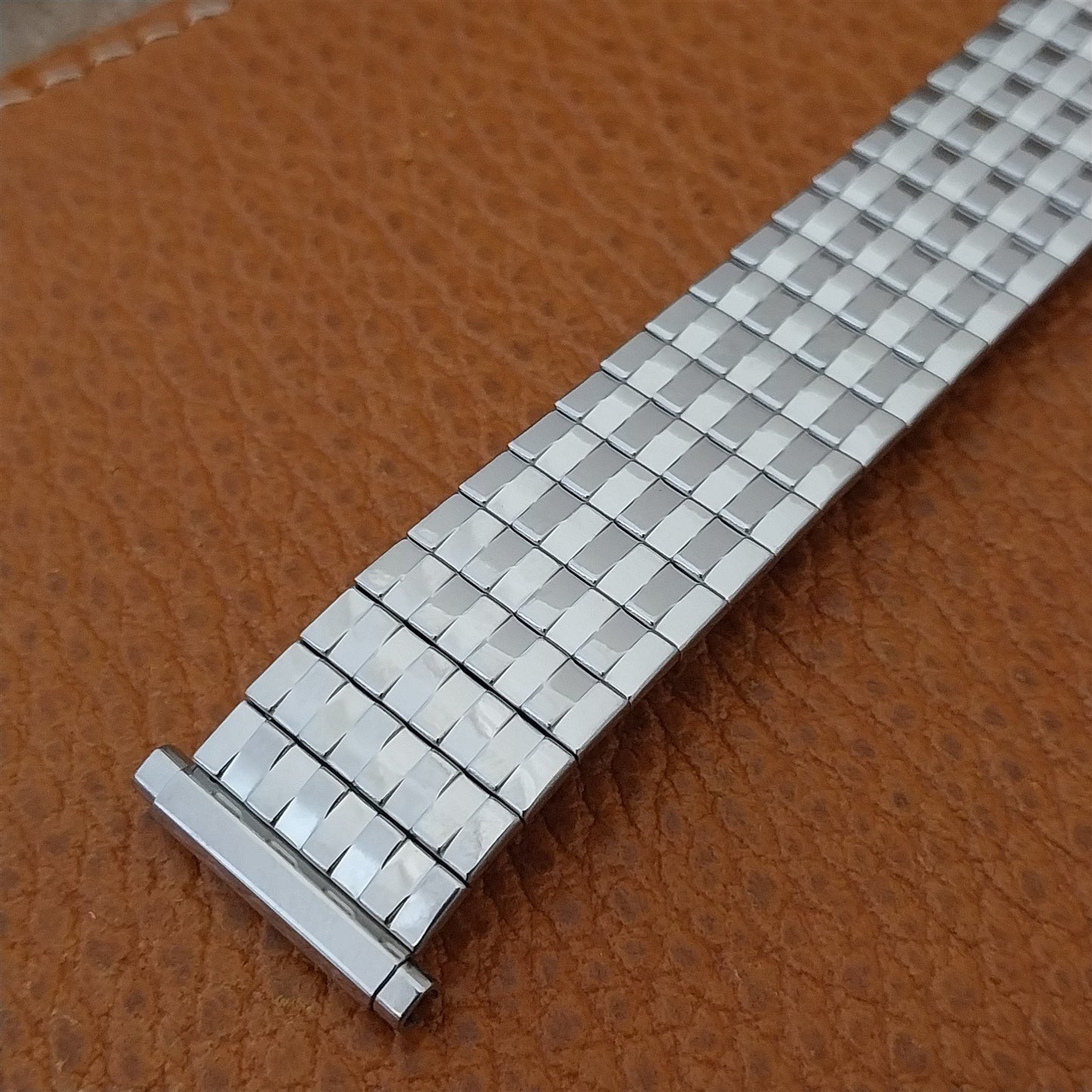 Vintage Bulova 1970s 16mm 18mm 19mm Stainless Steel Classic Stretch Watch Band