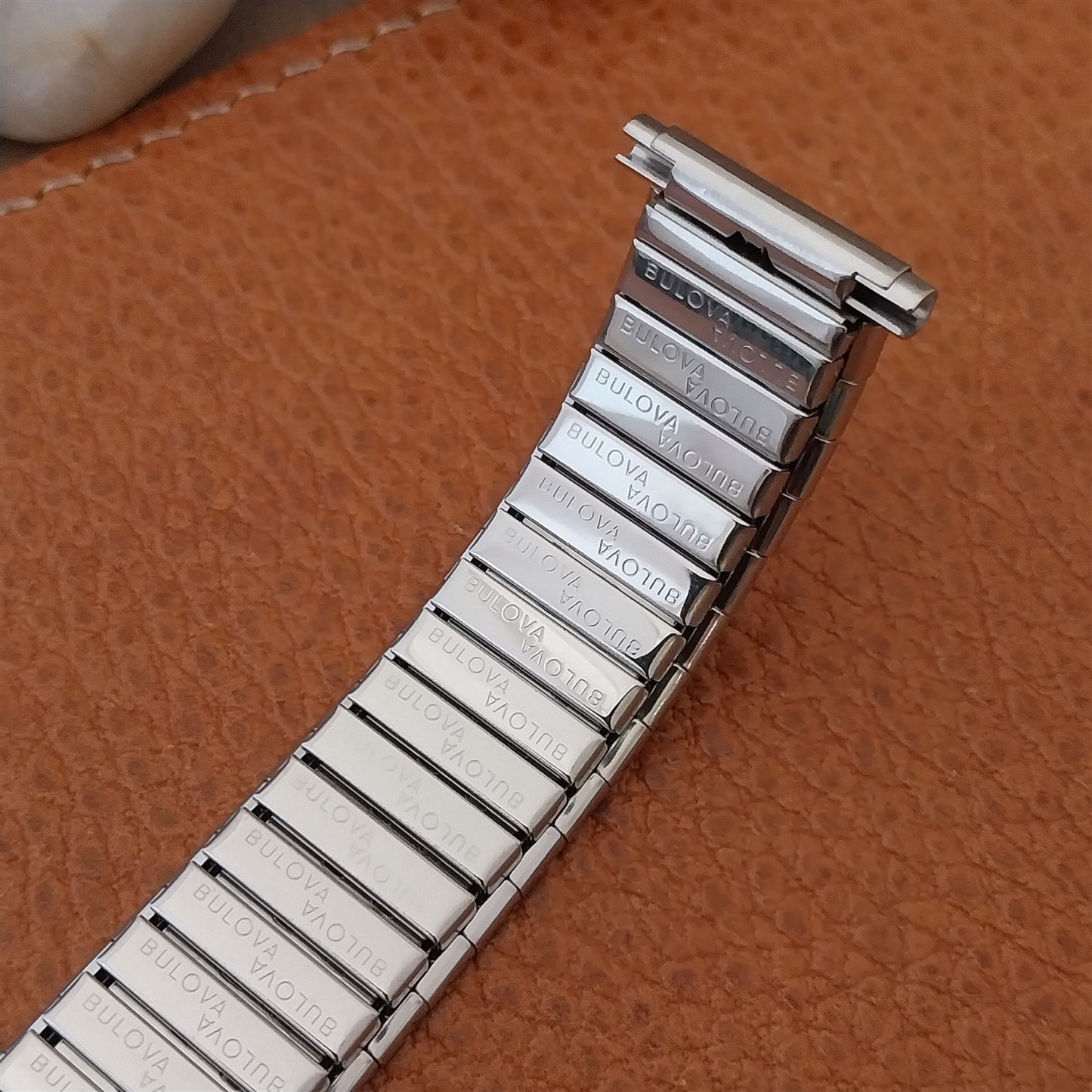 Vintage Bulova 1970s 16mm 18mm 19mm Stainless Steel Classic Stretch Watch Band