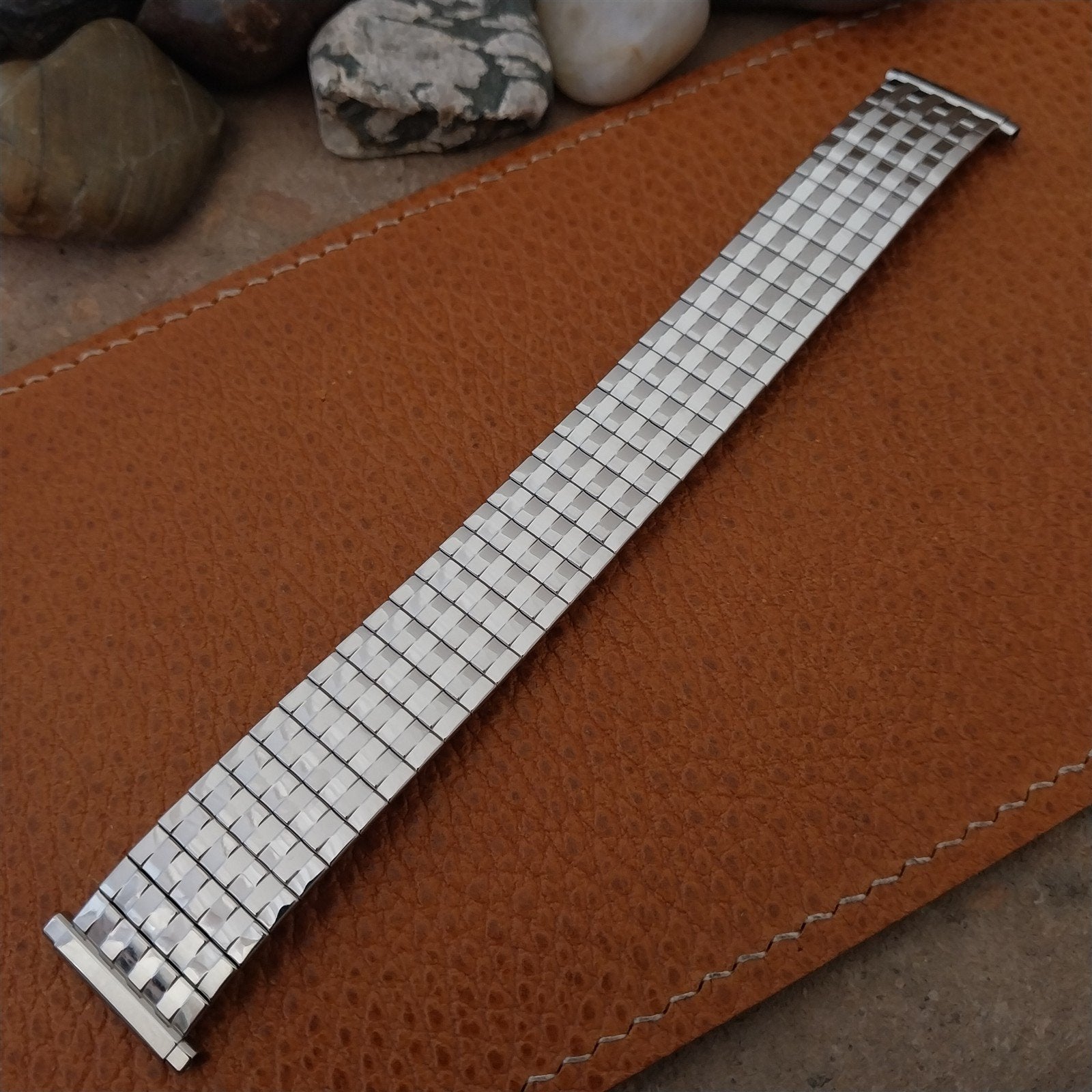 Vintage Bulova 1970s 16mm 18mm 19mm Stainless Steel Classic Stretch Watch Band