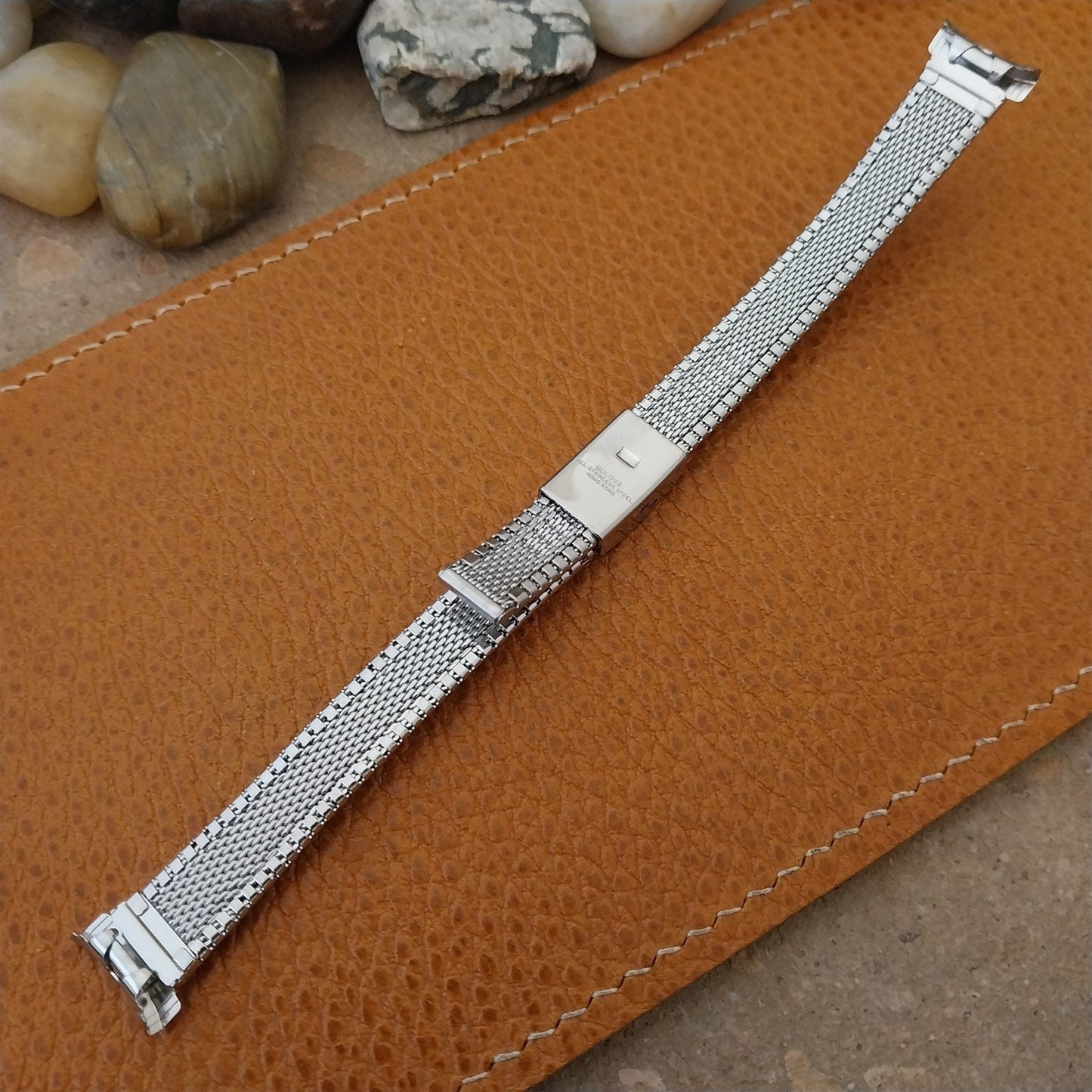 14mm 13mm 12mm Bulova Stainless 2 piece Ladies Unused 1970s Vintage Watch Band