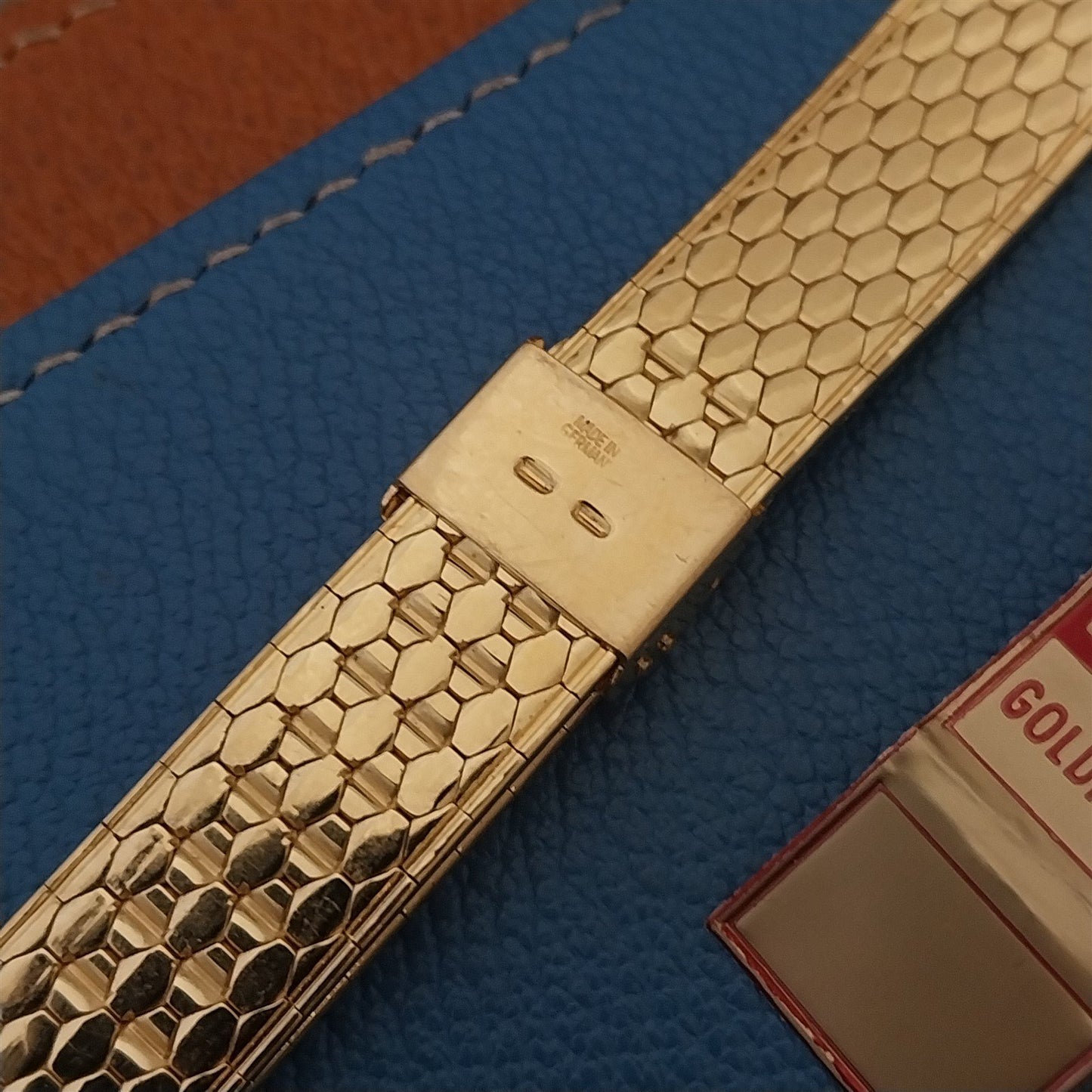 Vintage 20mm 19mm 18mm Gold Plated Unused nos 1970s FS German Watch Band